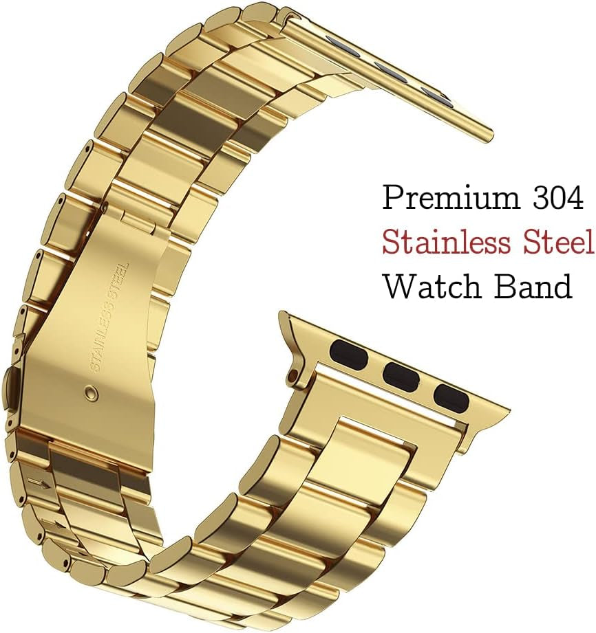 Compatible with Apple Watch Band and Case, Stainless Steel Metal Chain with TPU Cover, Smart-Watch Link Bracelet Strap, Wrist-Band for I-Watch Ultra Ultra2 Series 9 8 7 6 5 4 3 2 1 SE