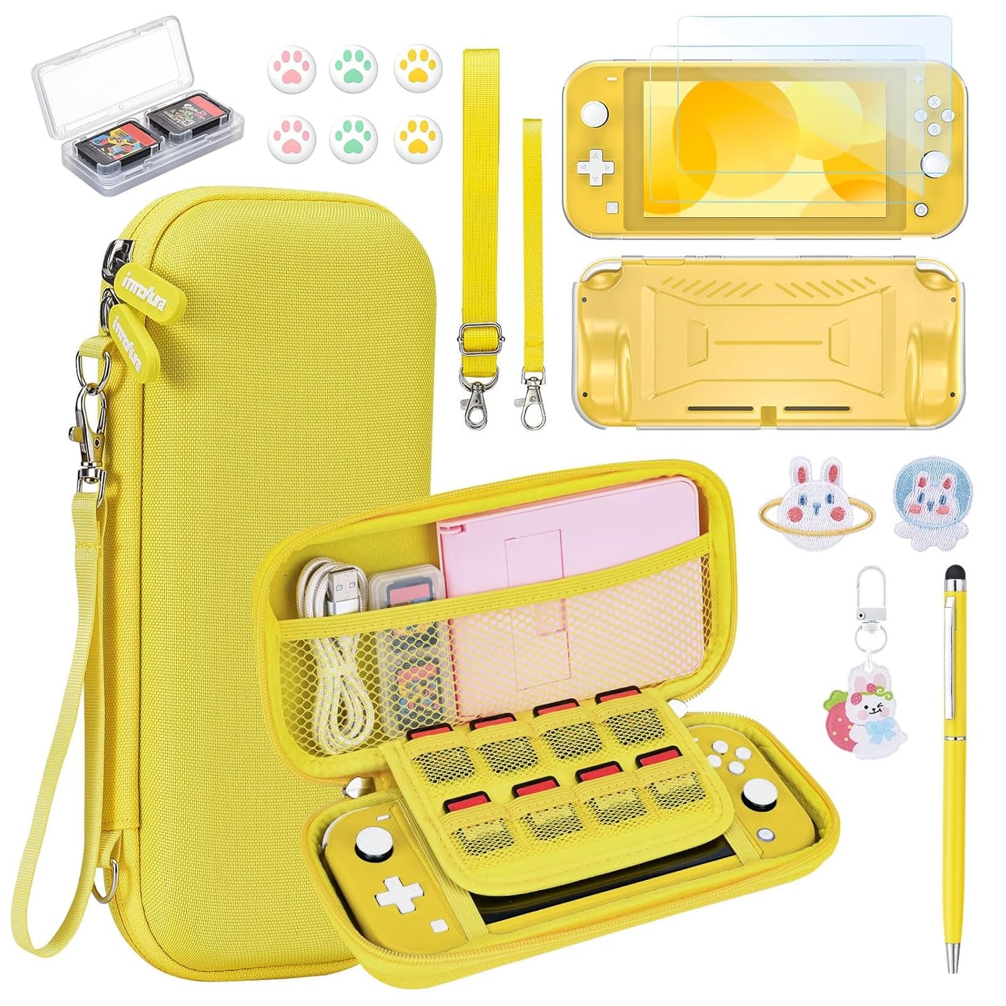 Switch Lite Case 18 in 1 Switch Lite Accessories Bundle with Switch Lite Carrying Case, Switch Game Case, Switch Lite Screen Protector, Switch Thumb Grips (Purple)