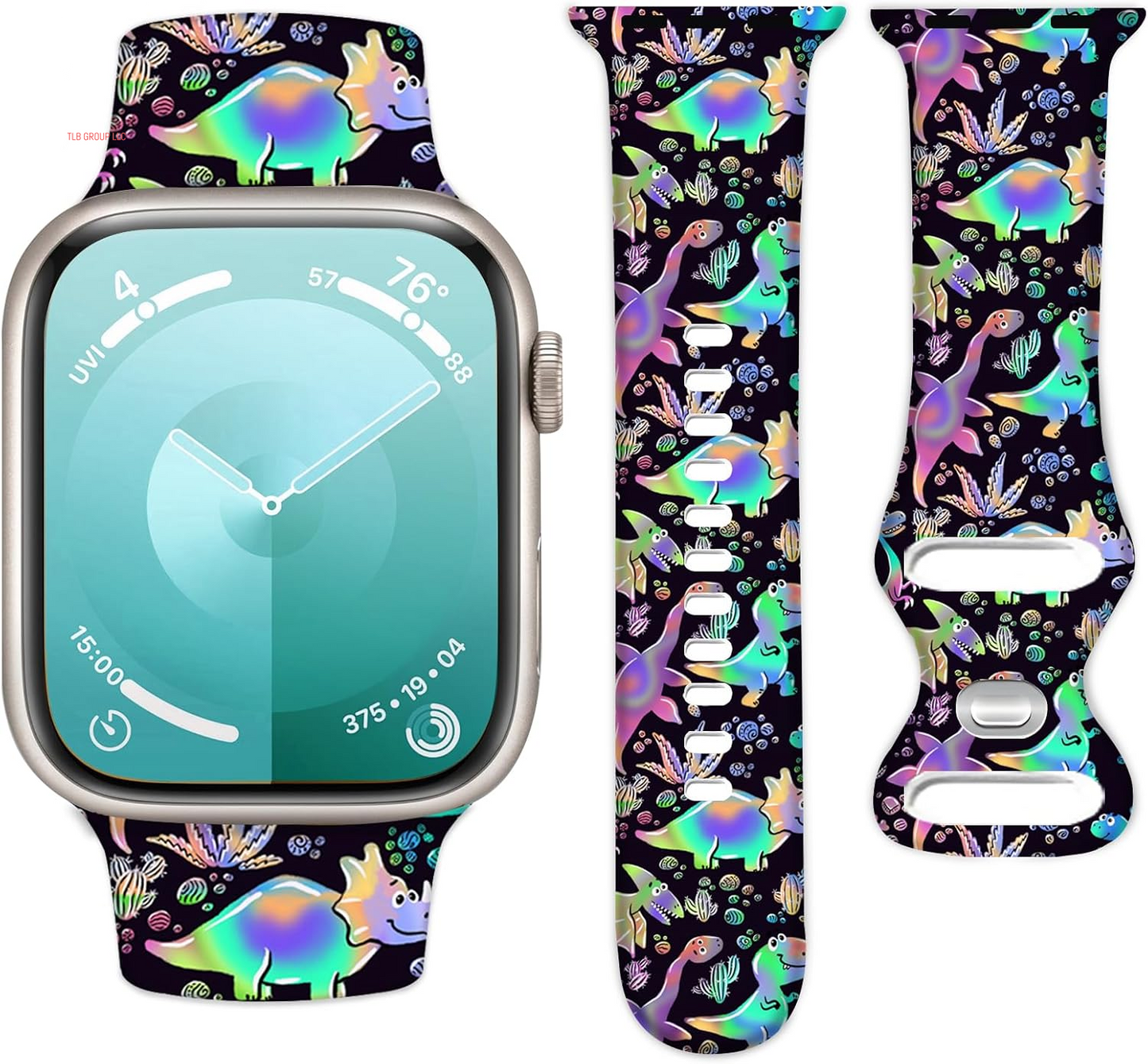 Silicone Watch Band Compatible with Apple Watch 38Mm 40Mm 41Mm, Soft Adjustable Waterproof Strap for Women and Men,Cute Fadeless Pattern for Iwatch Series 10 9 8 7 6 5 4 3 2 1 SE Ultra 2/1