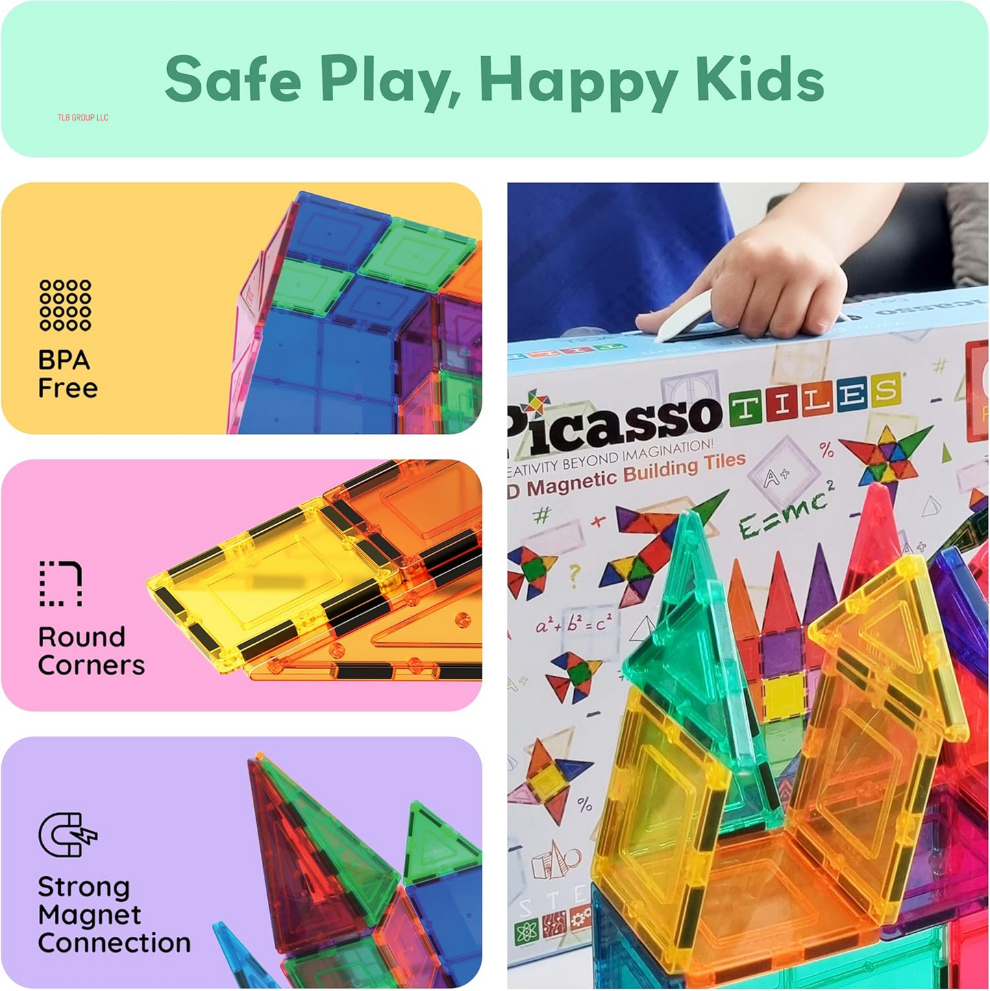 100 Piece Set 100Pcs Magnet Building Tiles Clear Magnetic 3D Blocks Construction Playboards, Creativity beyond Imagination, Inspirational, Recreational, Educational Conventional