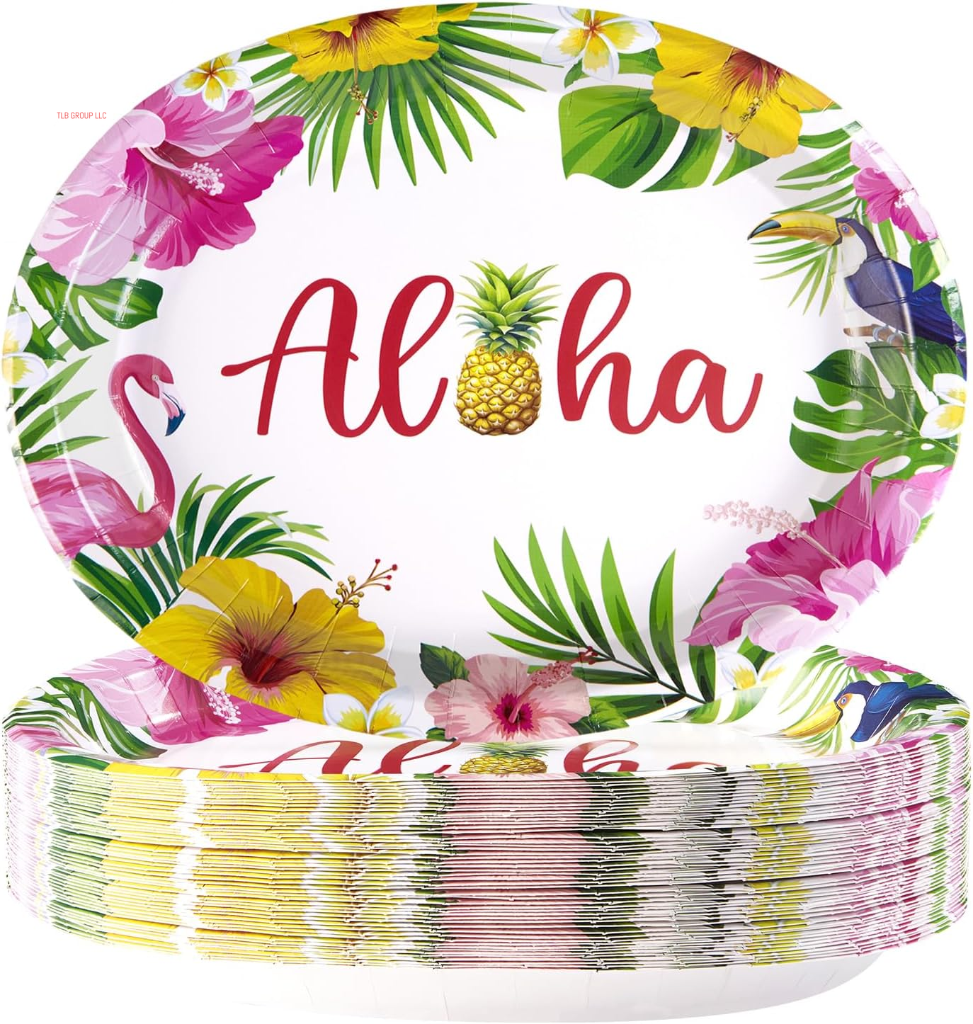 50Pcs Easter Oval Paper Plates 10" X 12" Large Disposable Heavy Duty Color Easter Buffalo Plaid Checkered Paper Platters Spring Rainbow Dessert Plates for Holiday Dinner Birthday Party Supplies