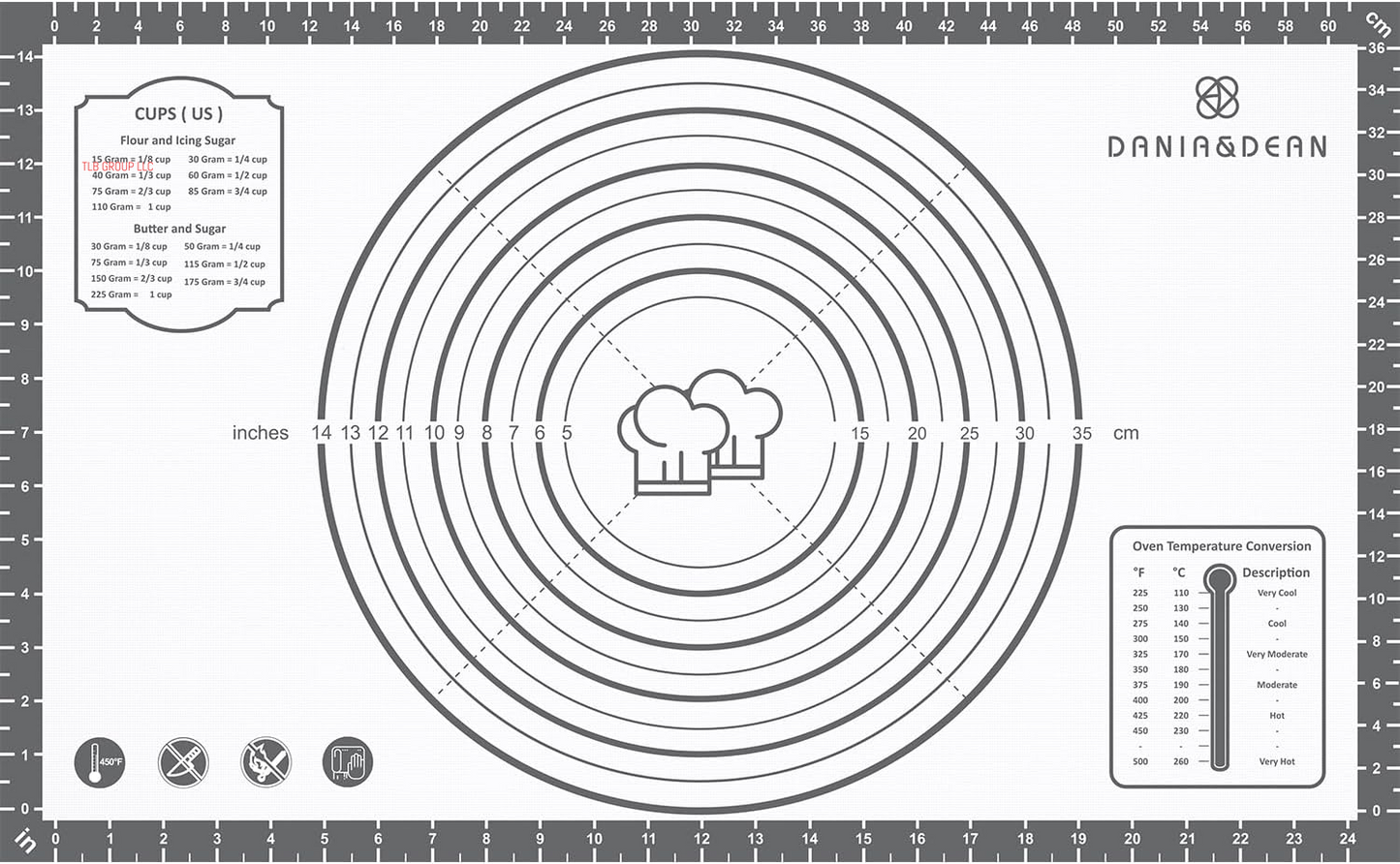 26X16 Inch Extra Thick Silicone Baking Mat with Measurements, Non-Slip and Reusable - for Cookies, Bread, Pastry