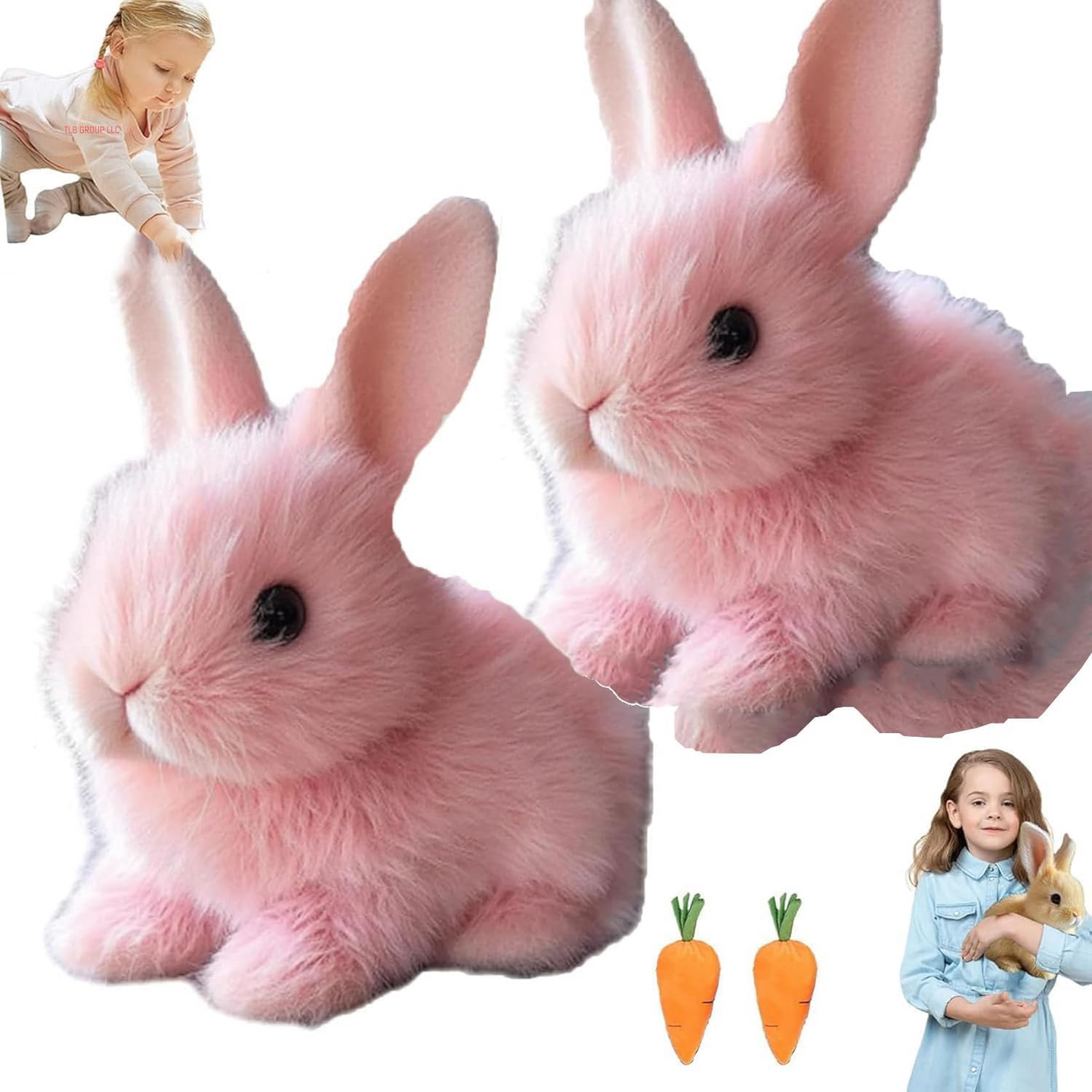 2025 New Bunny - Easter My Realistic Bunny Toy, Interactive Bunny Realistic Bunny - Jumping, Twitching, and Shaking Ears,Realistic Bunny Toys (Brown)