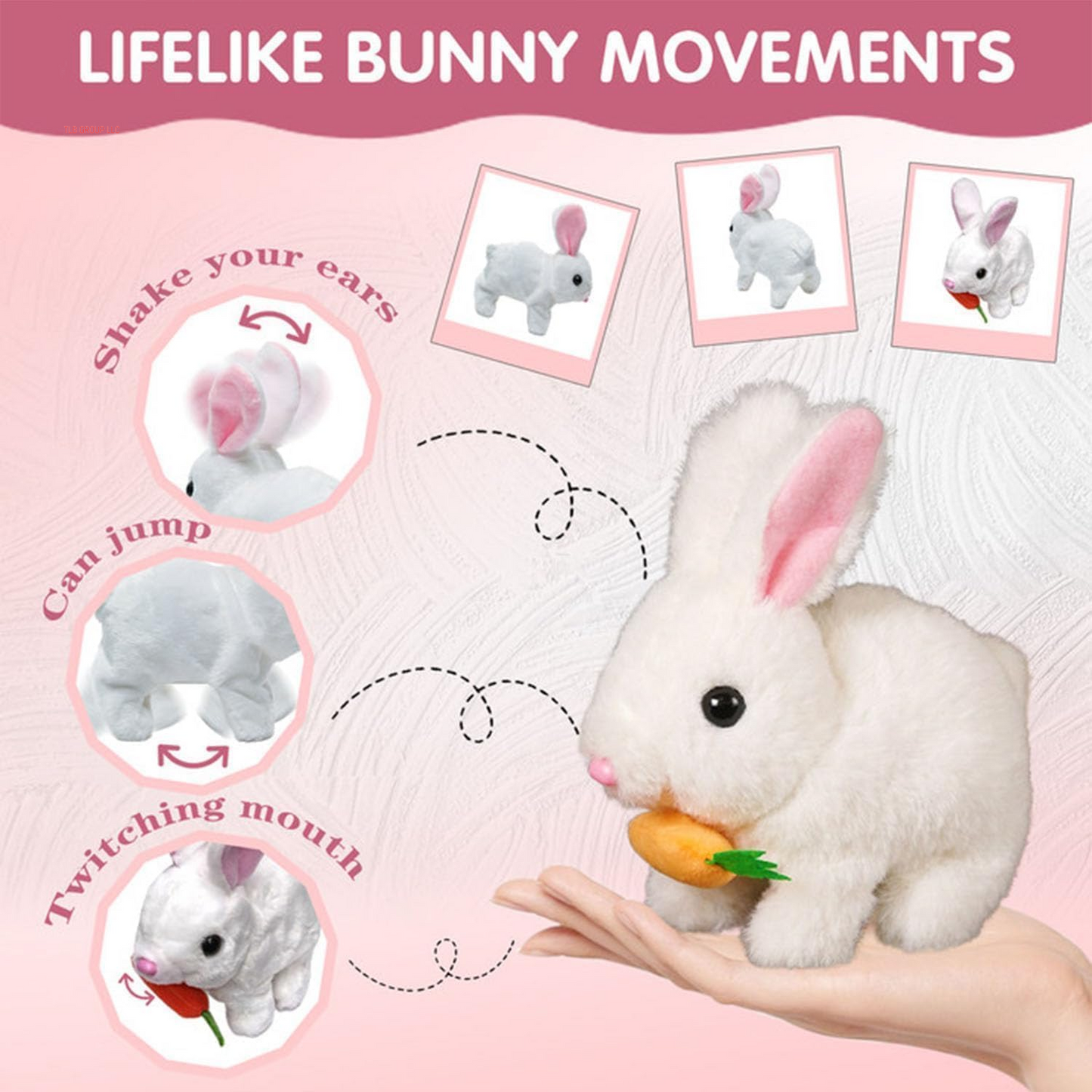 2025 New Bunny - Easter My Realistic Bunny Toy, Interactive Bunny Realistic Bunny - Jumping, Twitching, and Shaking Ears,Realistic Bunny Toys (Brown)