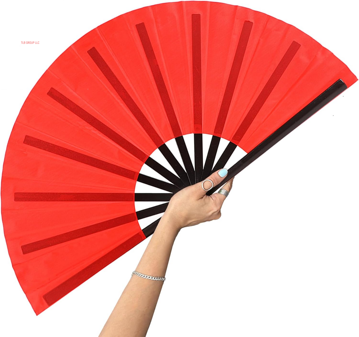 13Inch Large Rave Fan Popping Fan Clacking Fans for Line Dancing,Hand Fans for Women Foldable,Boots on the Ground Fan,Portable for Outdoor,Wedding,Party,Decoration(Blue,1 Pack)