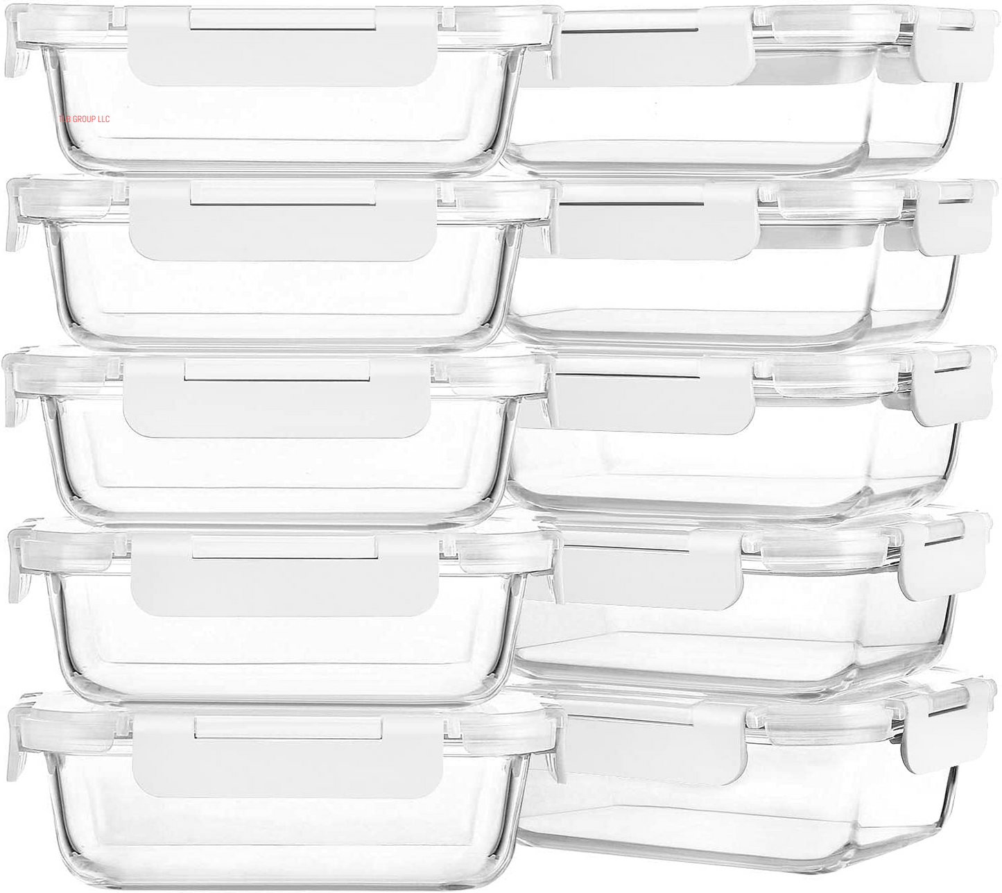 10-Pack,22 Oz Glass Meal Prep Containers,Glass Food Storage Containers with Lids,Glass Lunch Containers,Microwave, Oven, Freezer and Dishwasher (Gray)