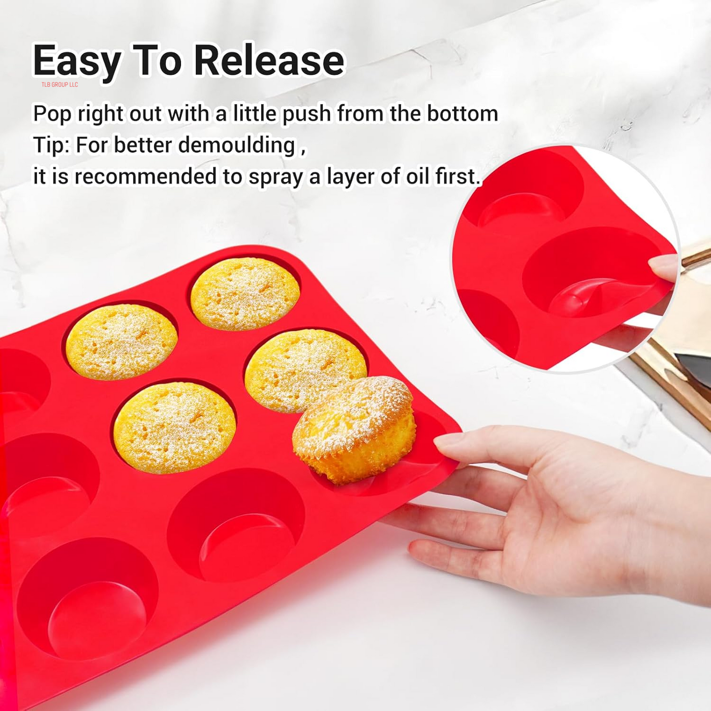 2 Pack Silicone Muffin Pan & Cupcake Pans for Baking - 12 Cup Regular Size BPA Free Egg Bites Molds