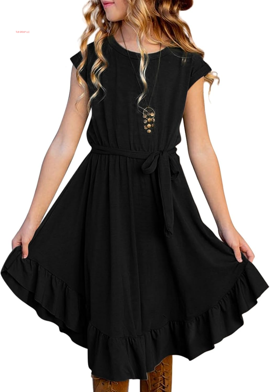 Tween Girl Fashion Swing Dress Boho A-Line Dresses 4-13 Years