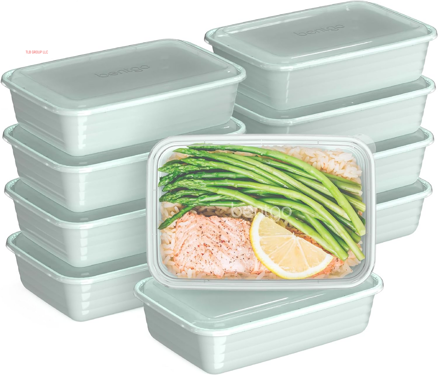 20-Piece Lightweight, Durable, Reusable Bpa-Free 1-Compartment Containers - Microwave, Freezer, Dishwasher Safe - Mint