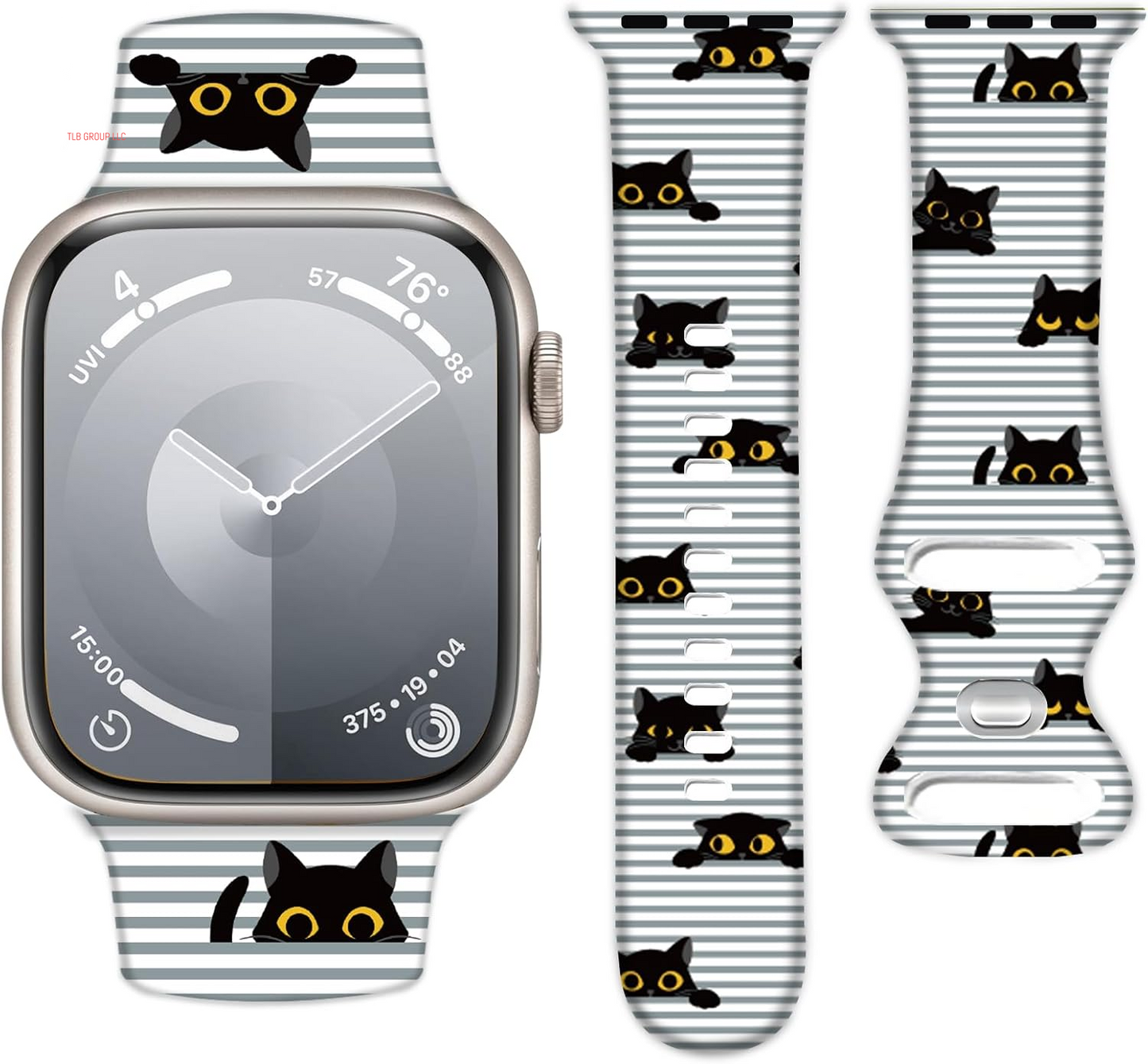 Silicone Watch Band Compatible with Apple Watch 38Mm 40Mm 41Mm, Soft Adjustable Waterproof Strap for Women and Men,Cute Fadeless Pattern for Iwatch Series 10 9 8 7 6 5 4 3 2 1 SE Ultra 2/1