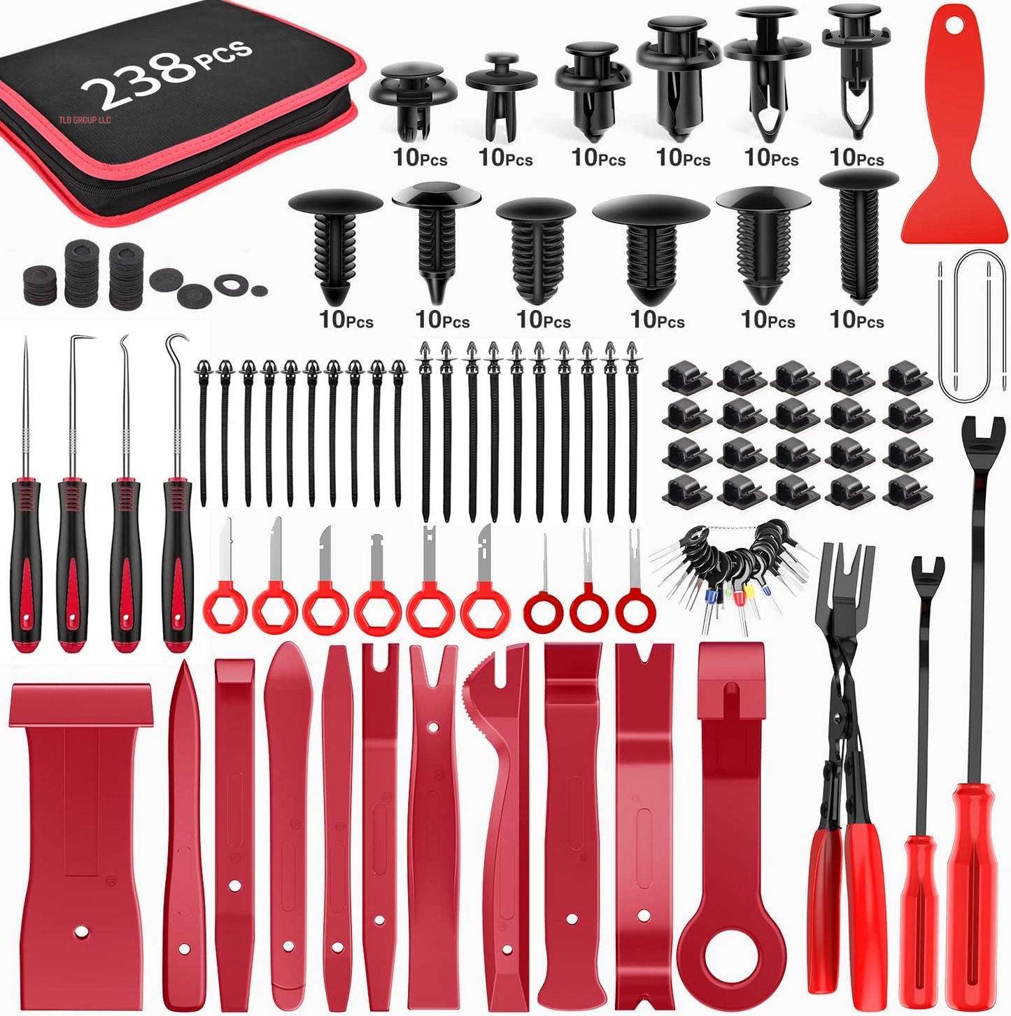 - GRC-33 240PCS Bumper Retainer Clips Car Plastic Rivets Fasteners Push Retainer Kit Most Popular Sizes Auto Push Pin Rivets Set -Door Trim Panel Fender Clips for GM Ford Toyota Honda Chrysler