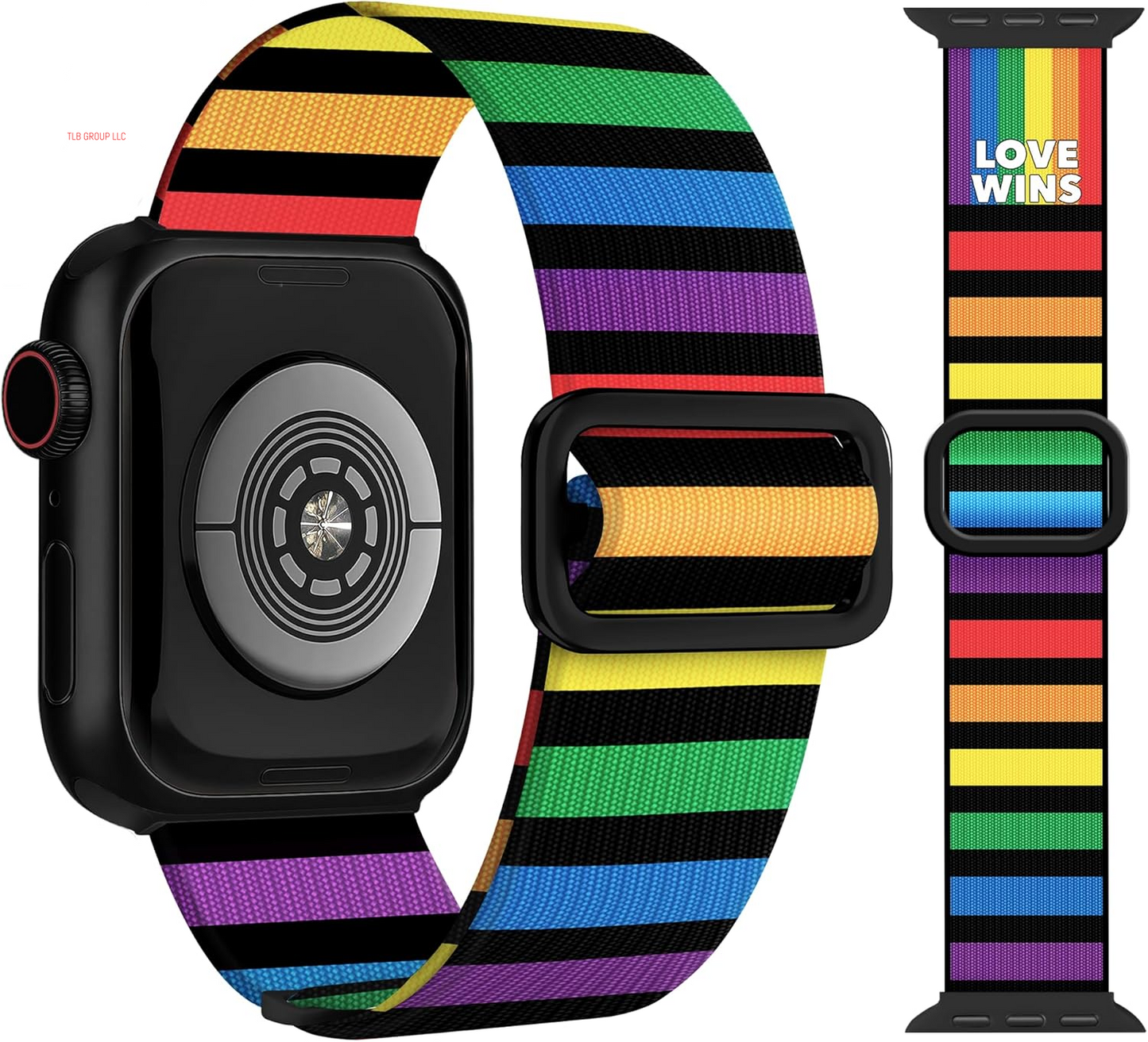 Pride Rainbow Stretchy Band for Apple Watch Bands 46Mm 45Mm 44Mm 49 42Mm(S3) for Women Men Iwatch Bands SE Series 10 9 8 7 6 5 4 3, Dressy Cute LGBTQ Elastic Nylon Loop for Apple Watch Band-A