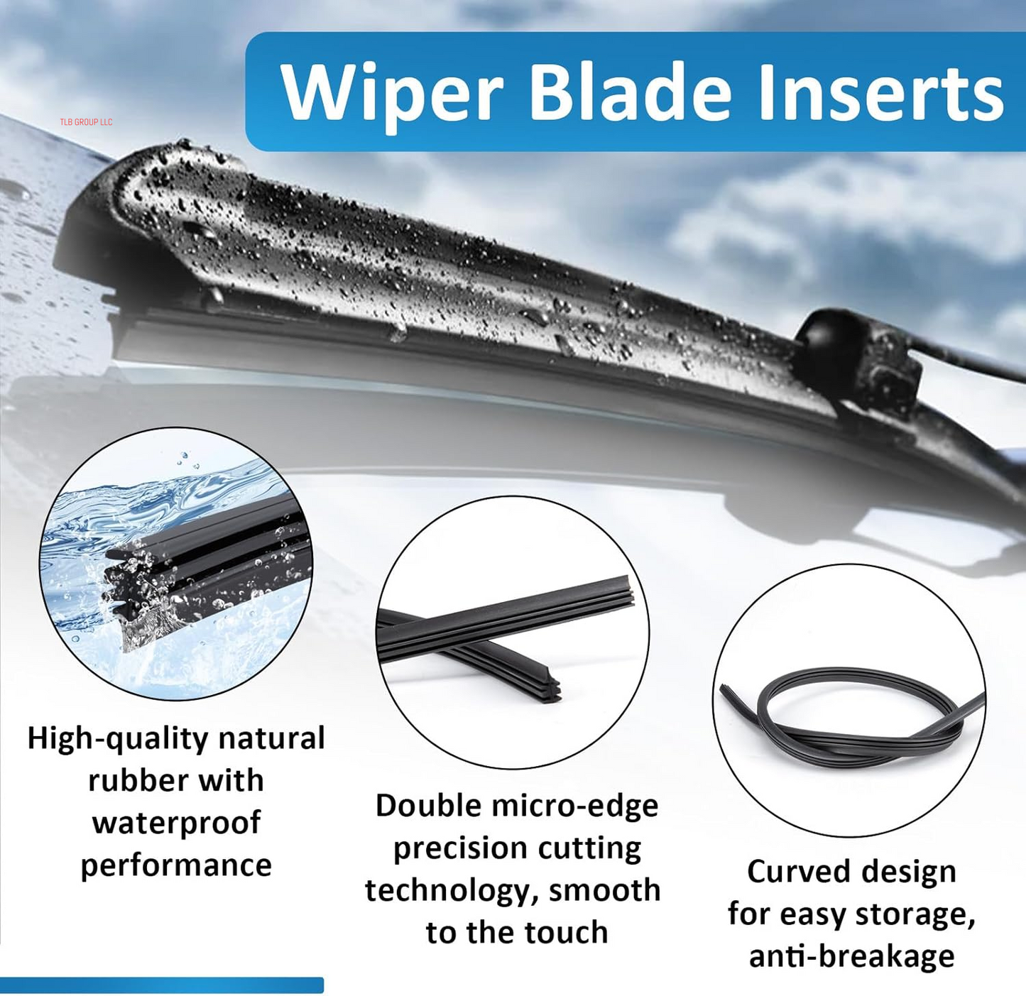 4Pcs Wiper Blade Refill, 28 Inch DIY Adjustable Universal Replacement Wiper Blade Refill Replacement, Wiper Blade Inserts for Front and Rear Windshield Wiper Baldes Rubber Strip for Car, Truck, SUV