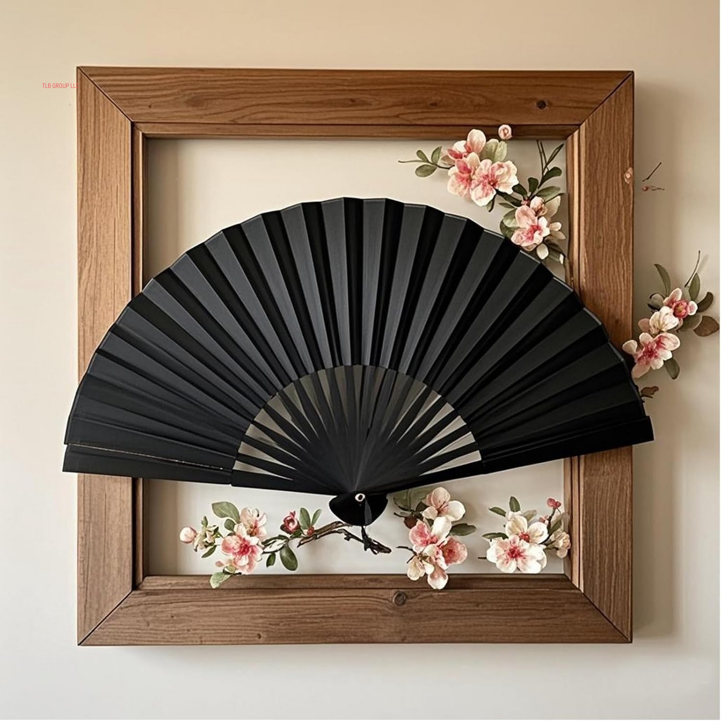 Upgraded Hand Fan for Women Foldable, Line Dance Popping Fan,13 in Large Hand Clack Fans for Dance,Boots on the Ground Fan (Simple Style, Silk Black)