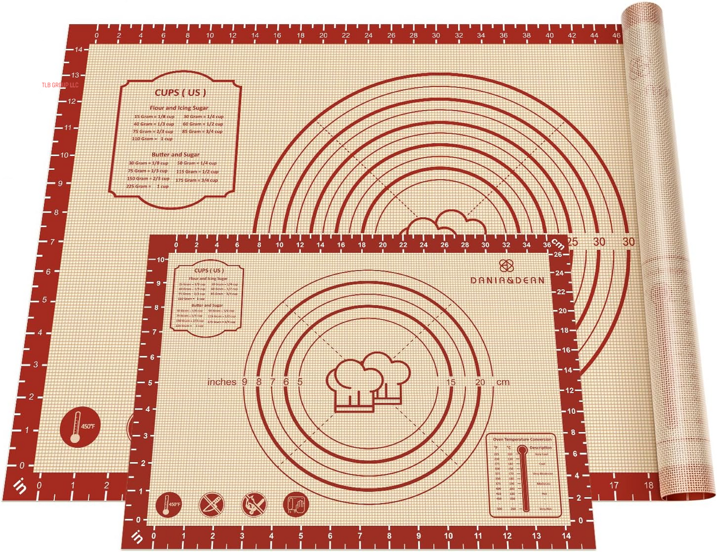 26X16 Inch Extra Thick Silicone Baking Mat with Measurements, Non-Slip and Reusable - for Cookies, Bread, Pastry