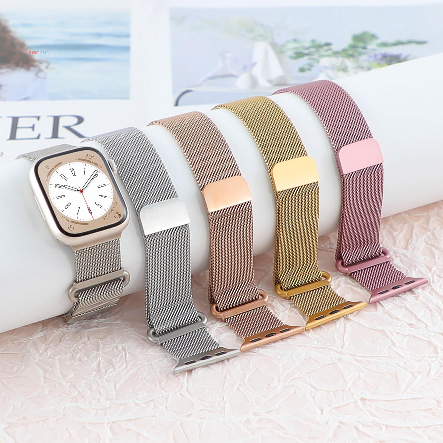 Magnetic Milanese Loop for Apple Watch Band 42Mm 46Mm 40Mm 41Mm 38Mm 44Mm 45Mm 49Mm Women Men,Magnet Stainless Steel Mesh Metal Strap for Iwatch Ultra/2 Series 10 9 8 7 6 5 4,Se/2Nd Generation