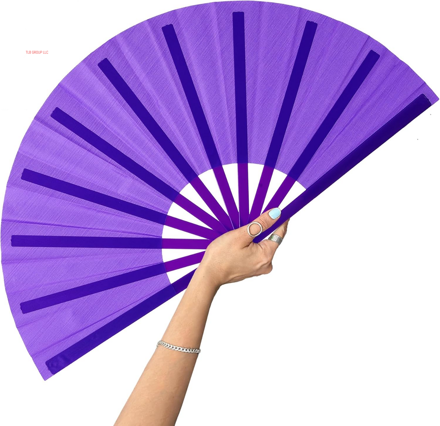 13Inch Large Rave Fan Popping Fan Clacking Fans for Line Dancing,Hand Fans for Women Foldable,Boots on the Ground Fan,Portable for Outdoor,Wedding,Party,Decoration(Blue,1 Pack)