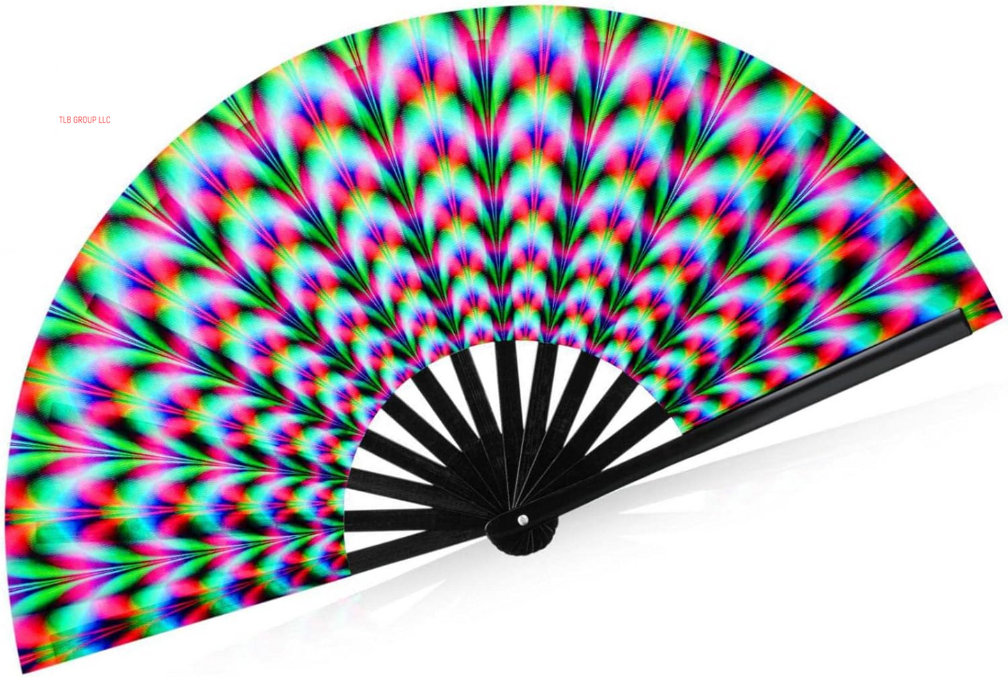 13 Inch Large Clack Rave Fan Folding Hand Fans for Line Dancing Popping Men Women Trippy Gifts Glow Handheld for EDM Music Festival Club Disco Party Dance Decoration