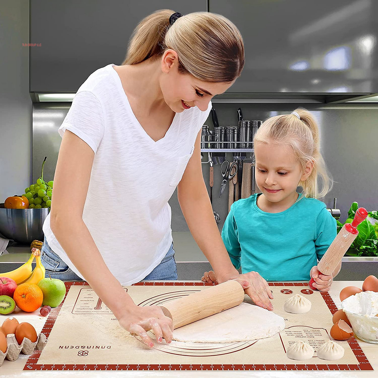 26X16 Inch Extra Thick Silicone Baking Mat with Measurements, Non-Slip and Reusable - for Cookies, Bread, Pastry