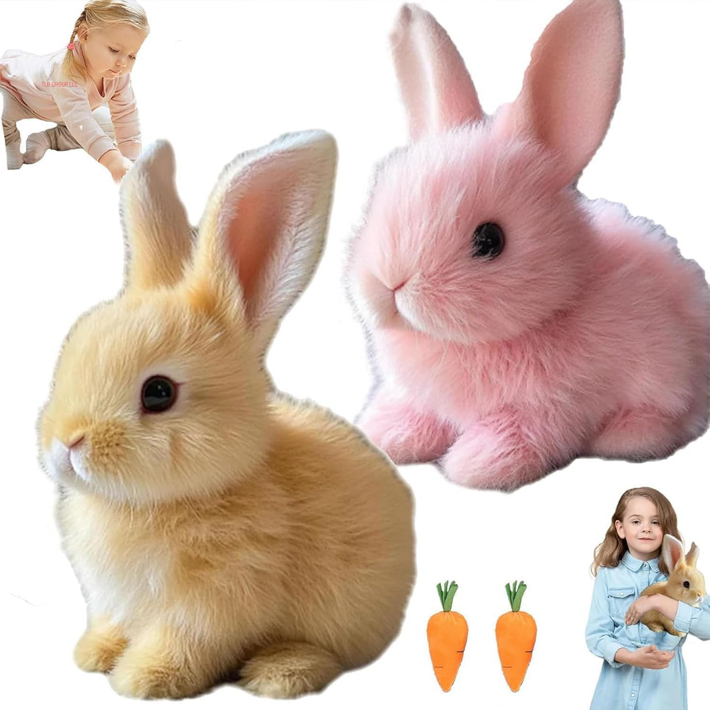 2025 New Bunny - Easter My Realistic Bunny Toy, Interactive Bunny Realistic Bunny - Jumping, Twitching, and Shaking Ears,Realistic Bunny Toys (Brown)