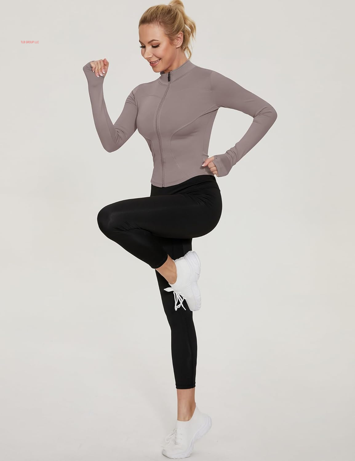 Women'S Workout Jacket Lightweight Zip up Yoga Jacket Cropped Athletic Slim Fit Tops
