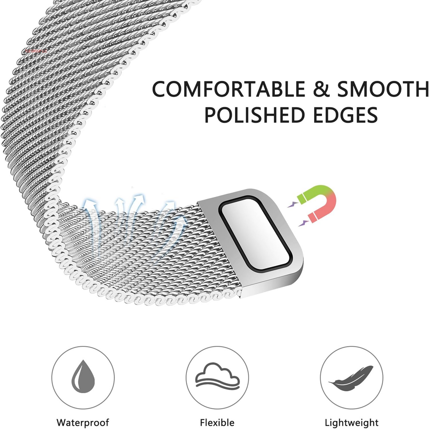 Magnetic Milanese Loop for Apple Watch Band 42Mm 46Mm 40Mm 41Mm 38Mm 44Mm 45Mm 49Mm Women Men,Magnet Stainless Steel Mesh Metal Strap for Iwatch Ultra/2 Series 10 9 8 7 6 5 4,Se/2Nd Generation
