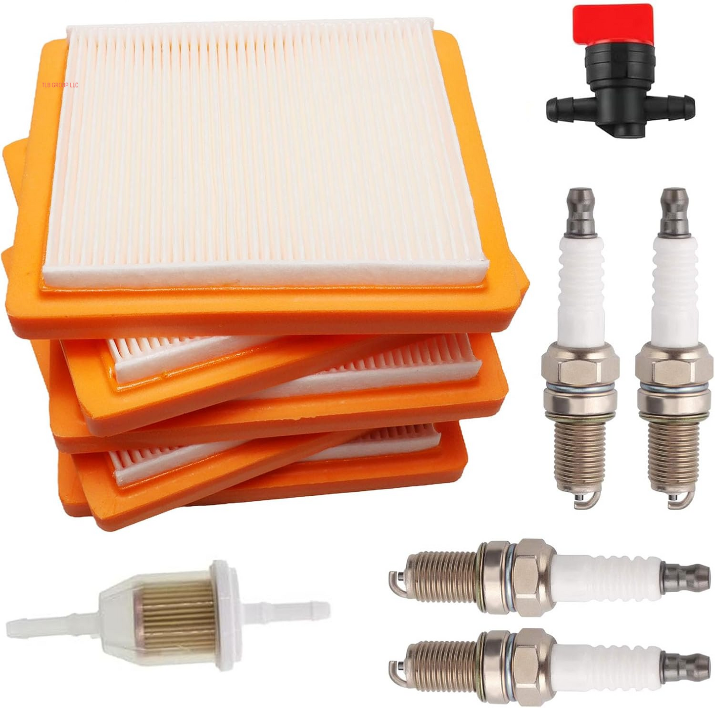 5 Pack 14 083 15-S Air Filter with Spark Plug for XT675 RH265 XT650 5.5HP 6.5HP 6.75HP Engine Lawn Mower