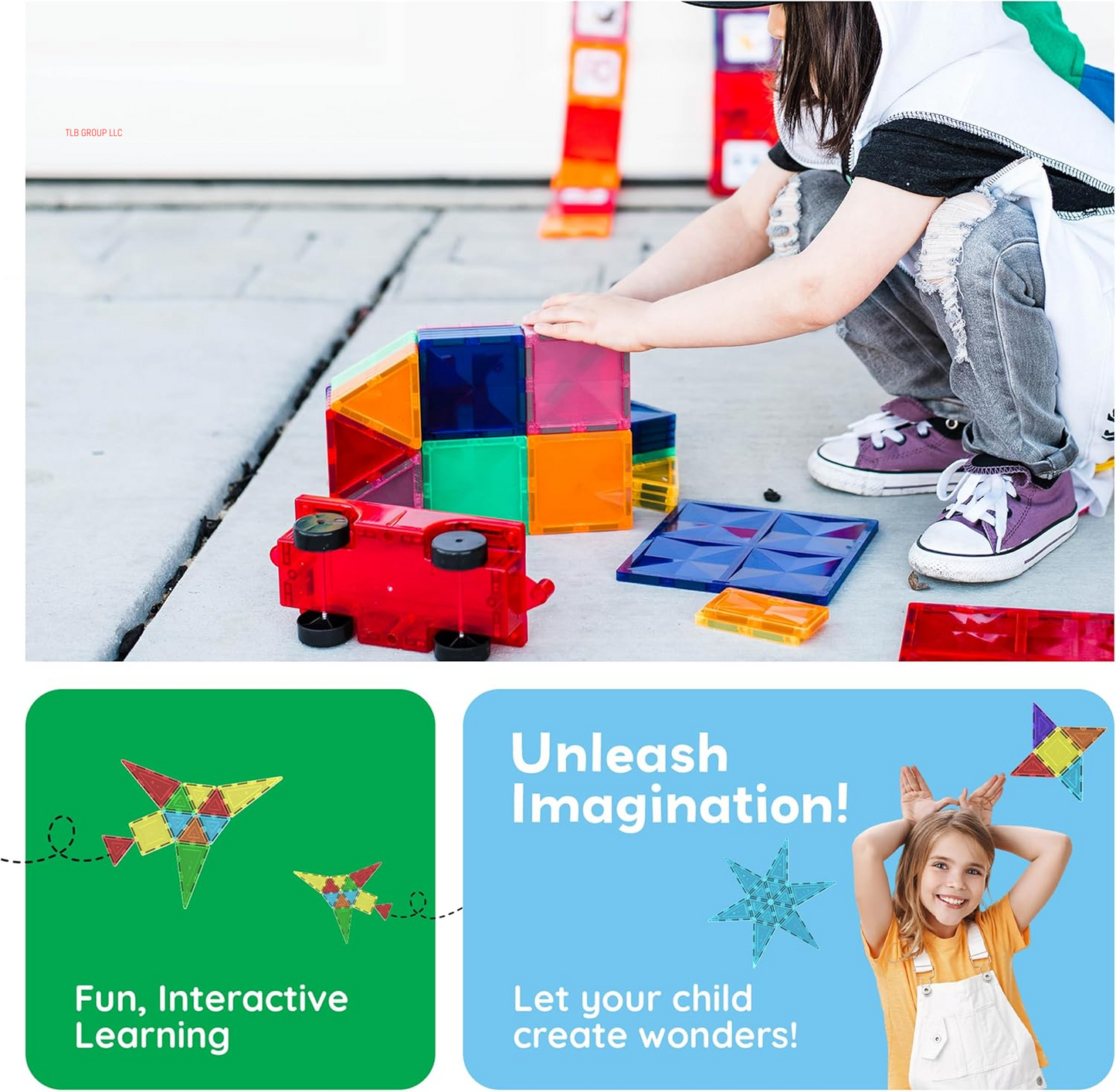 60 Piece Set 60Pcs Magnet Building Tiles Clear Magnetic 3D Blocks Construction Playboards - Creativity beyond Imagination, Inspirational, Recreational, Educational, Conventional