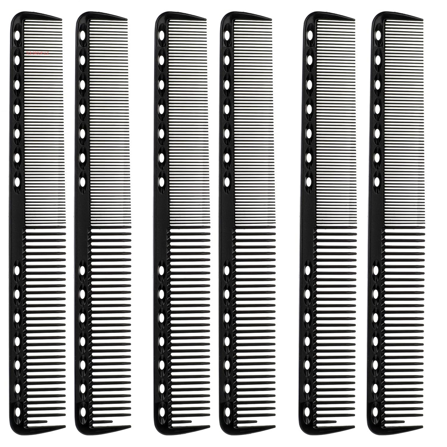 6Pcs Cutting Combs for Hair Stylist Professional Carbon Fine Cutting Comb Heat Resistant Carbon Fiber Salon Hairdressing Comb for Men(Blue, Green, White, Pink, Rose Red, Purple)