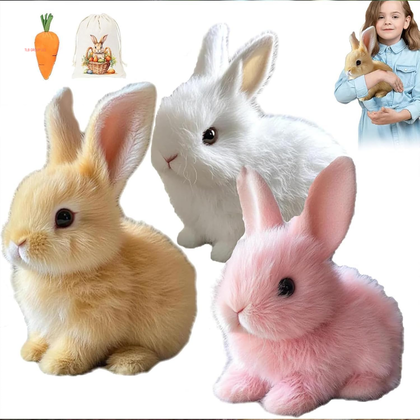 2025 New Bunny - Easter My Realistic Bunny Toy, Interactive Bunny Realistic Bunny - Jumping, Twitching, and Shaking Ears,Realistic Bunny Toys (Brown)