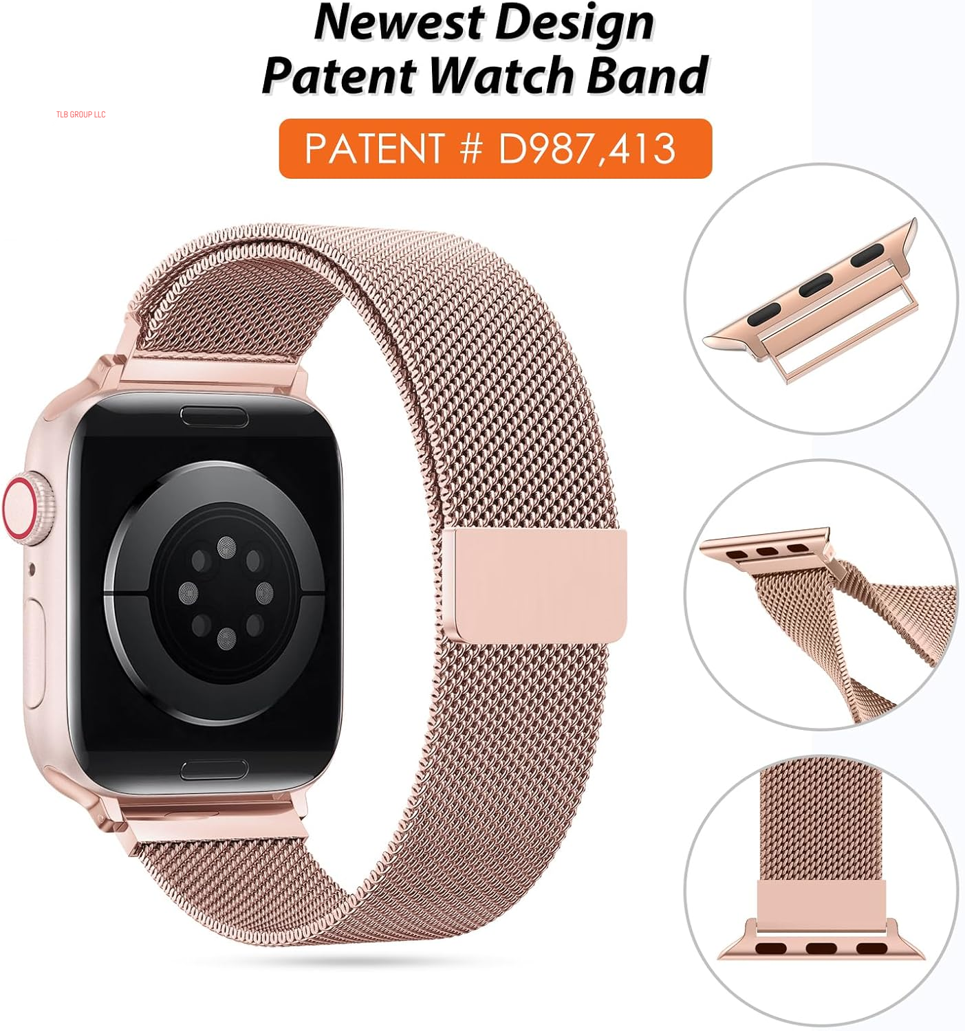 Patented Milanese Loop Compatible with Apple Watch Band 46Mm 38Mm 40Mm 41Mm 42Mm 44Mm 45Mm 49Mm for Women Men, Magnetic Bands Compatible with Iwatch Series 10 9 8 7 6 5 4 3 SE Ultra 2 1