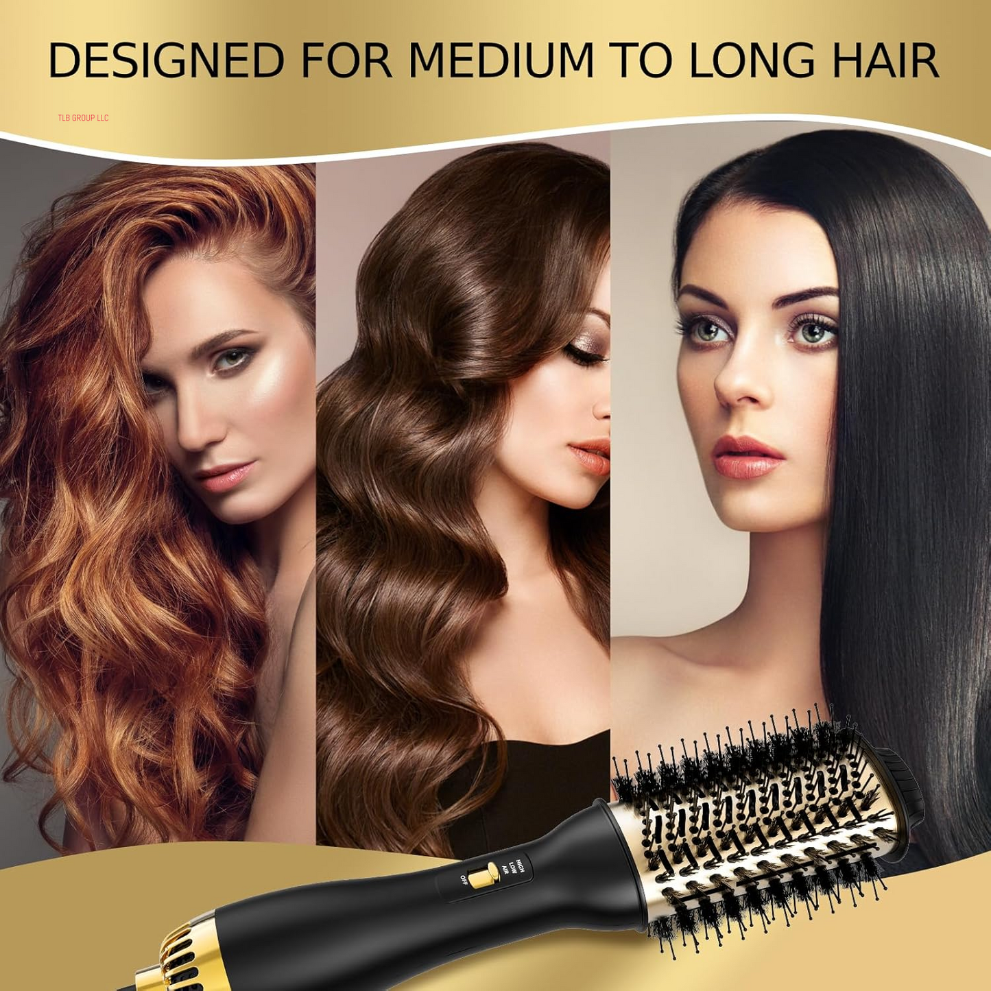4-In-1 Hot Air Brush with Oval Barrel - Salon-Grade Styling Tool for All Hair Types