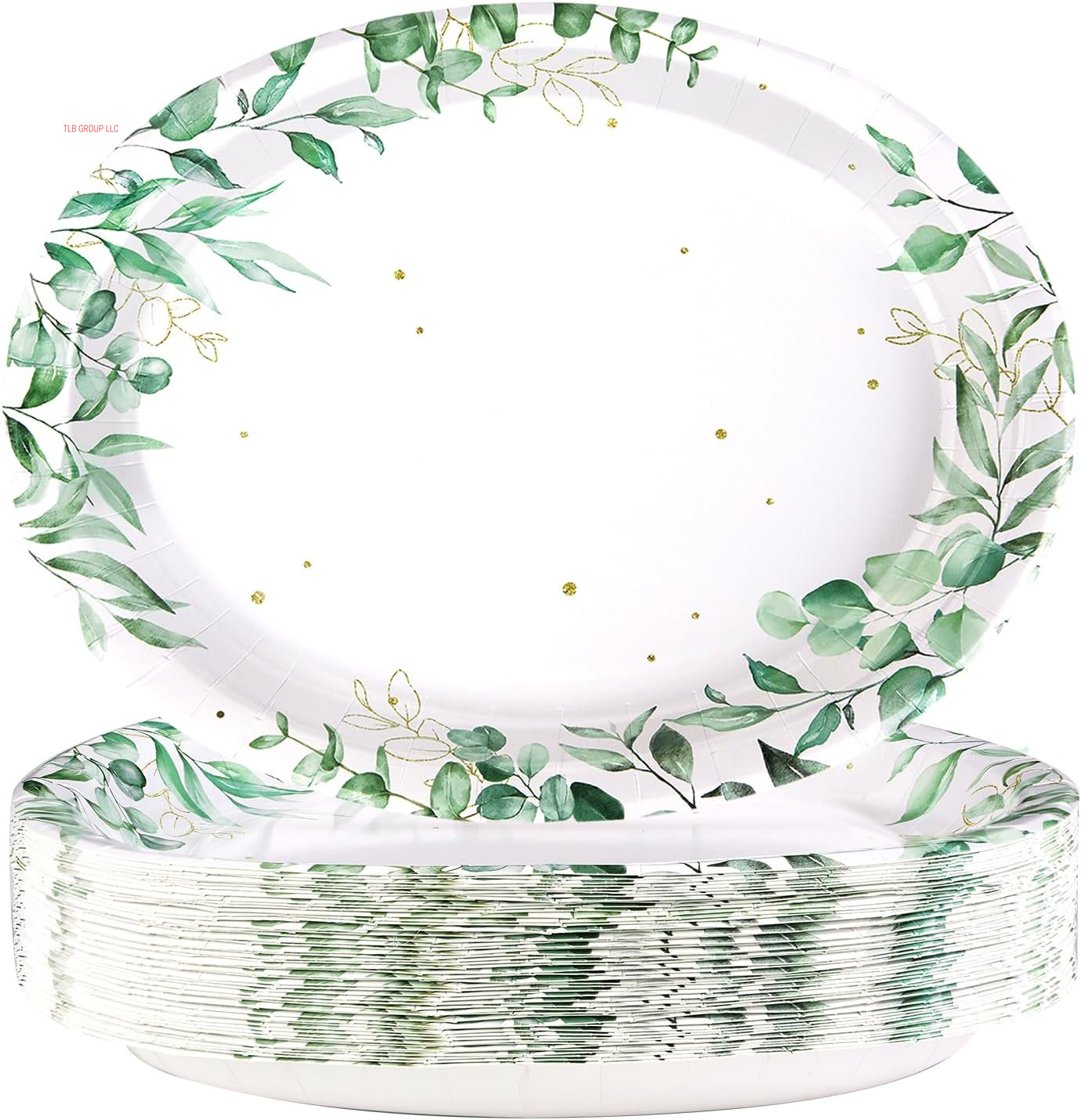 50Pcs Easter Oval Paper Plates 10" X 12" Large Disposable Heavy Duty Color Easter Buffalo Plaid Checkered Paper Platters Spring Rainbow Dessert Plates for Holiday Dinner Birthday Party Supplies
