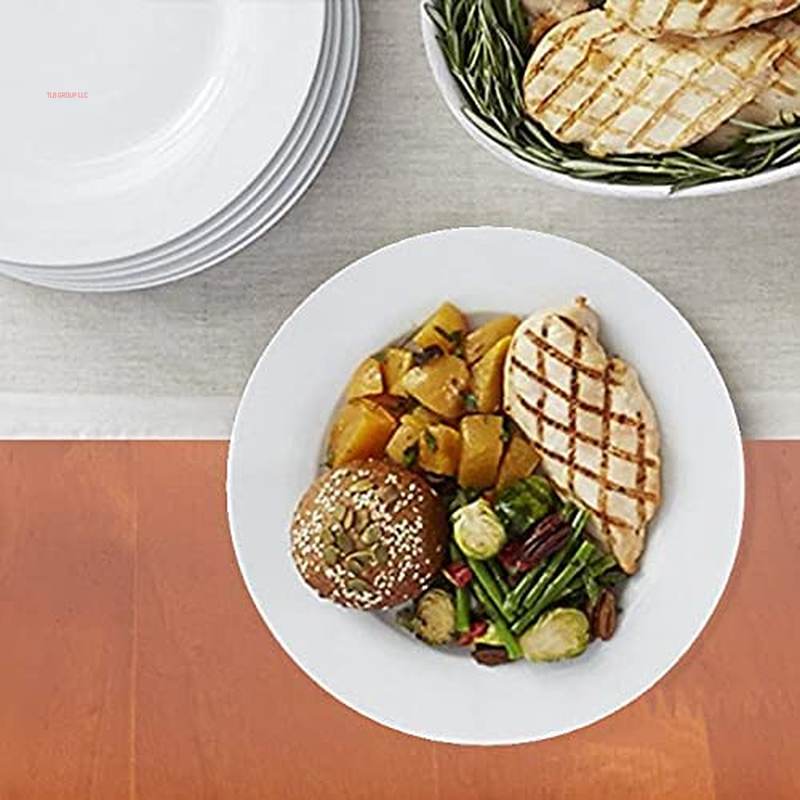6-Piece White Dinner Plate Set, 10.5 Inches
