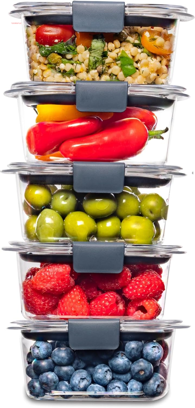 Brilliance Food Storage Containers, BPA Free, Airtight Lids, Ideal for Lunch, Meal Prep & Leftovers, Set of 5 (3.2 Cup)