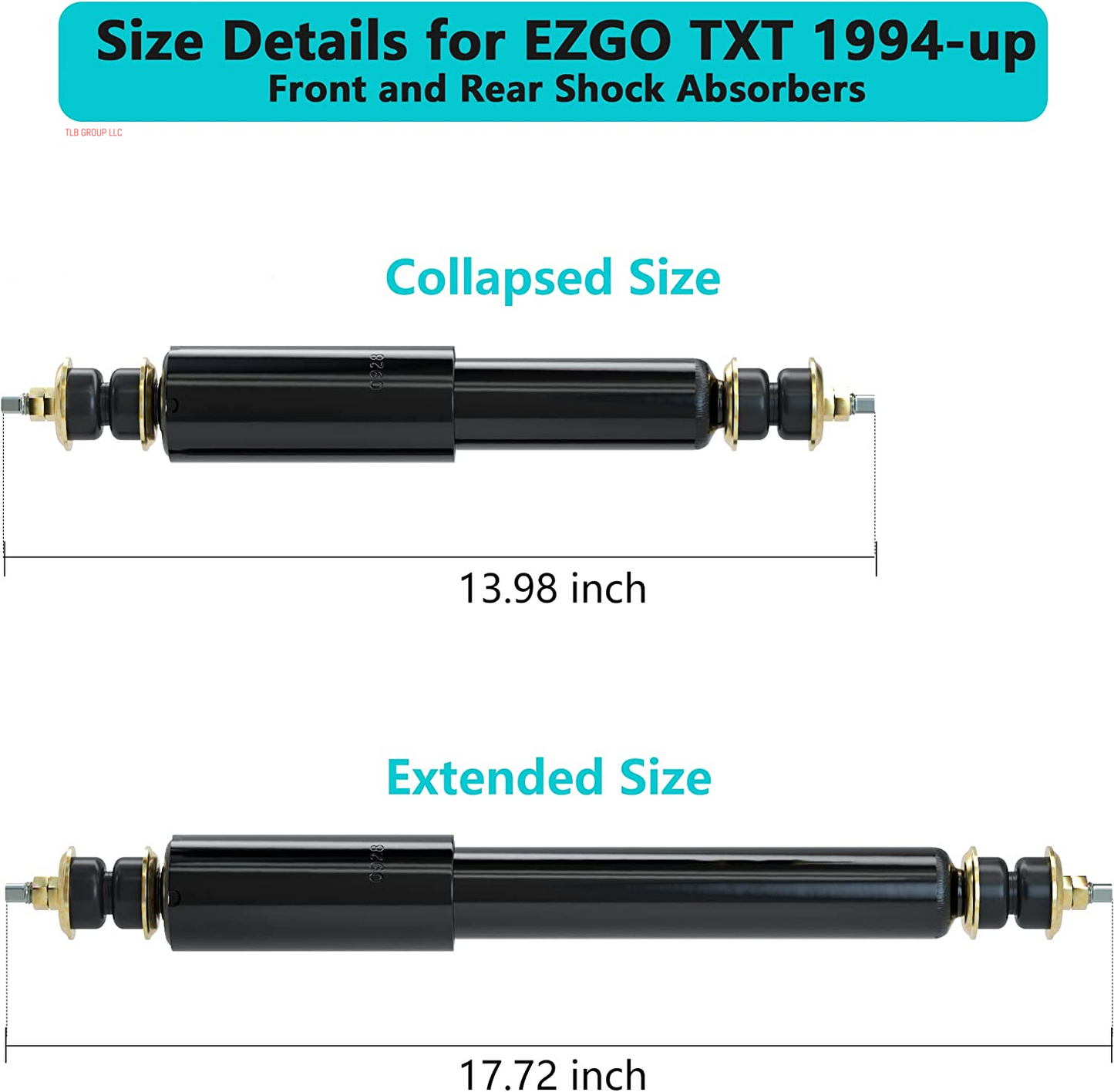 Golf Cart Shocks for EZGO TXT Front and Rear Shocks Absorbers 1994-Up Gas & Electric Models, Replaces OEM #76418-01, 70928-G01 Nivel Part #5006-4 PCS