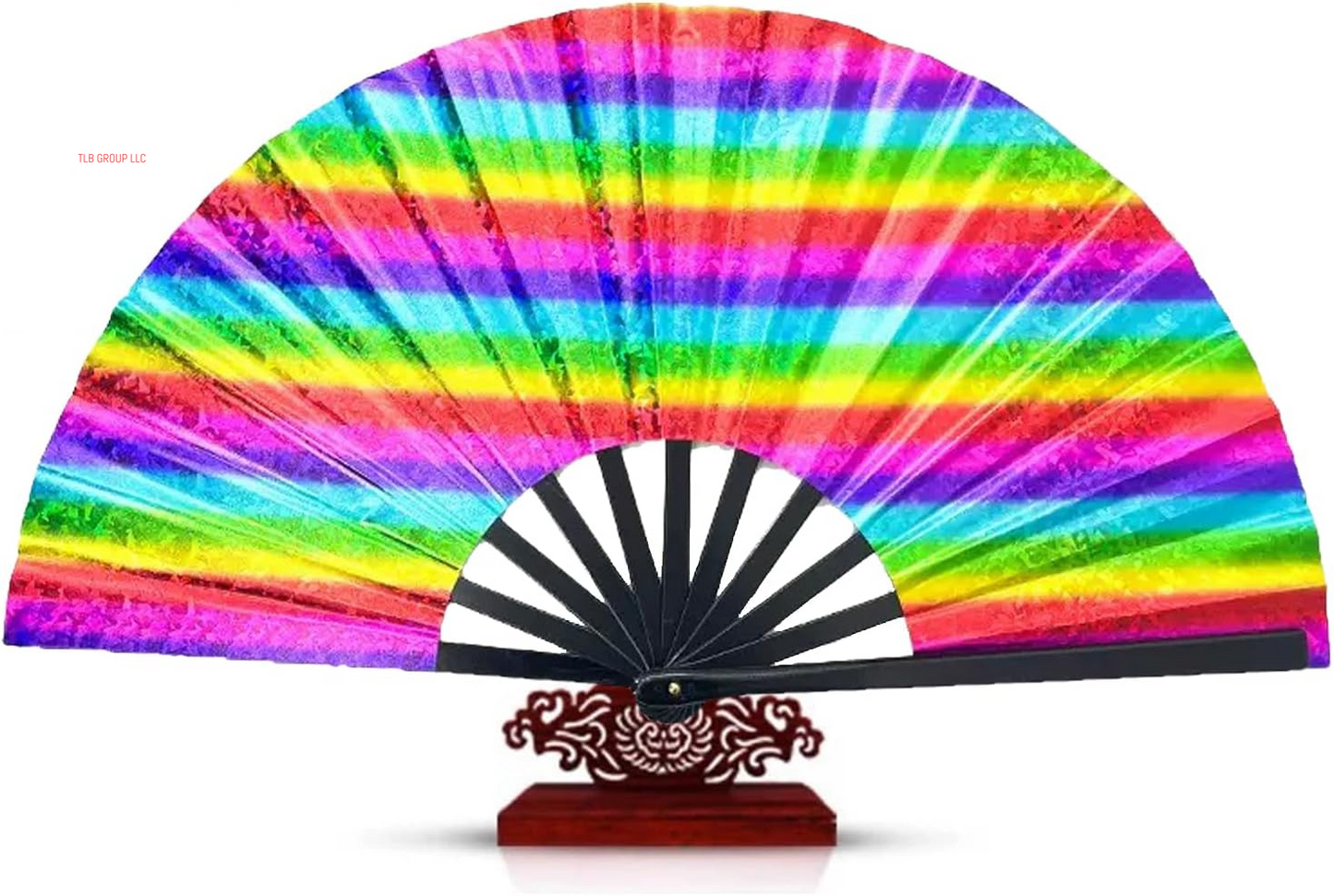 Upgraded Hand Fan for Women Foldable, Line Dance Popping Fan,13 in Large Hand Clack Fans for Dance,Boots on the Ground Fan (Simple Style, Silk Black)