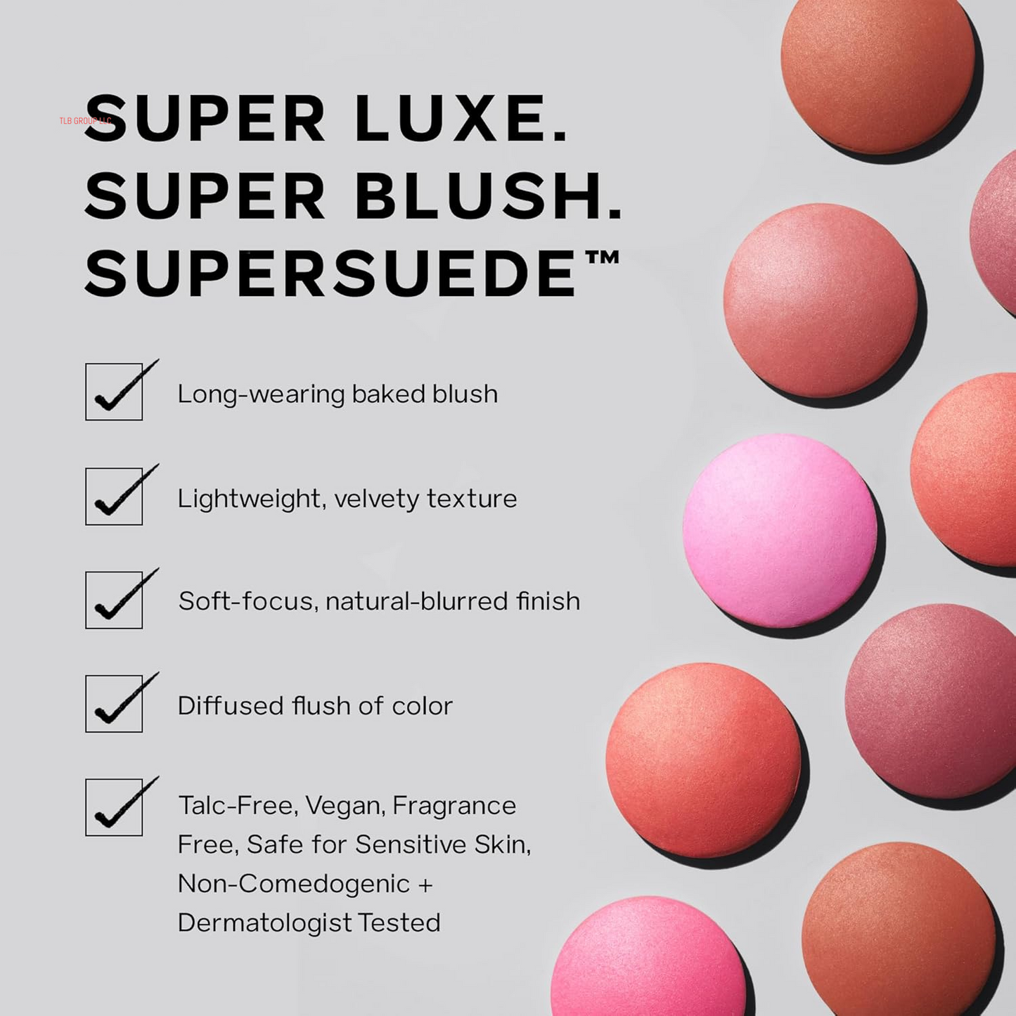 Supersuede Baked Blush - Talc-Free Powder Blush for All Day Wear - Enriched with Plant-Derived Squalane + Glycerin to Help Moisturize Dry Skin - Mia (.01 Ounce)