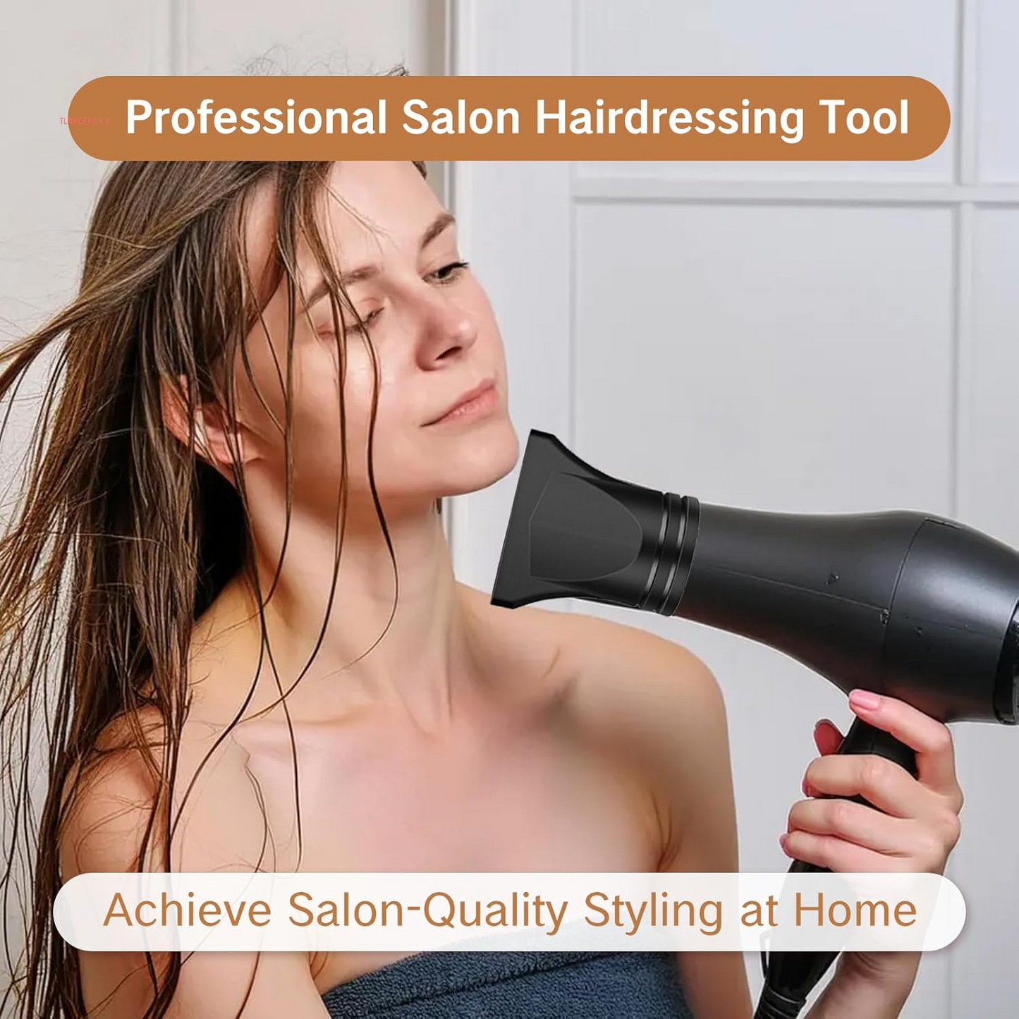 2PCS Hair Dryer Attachment Universal Black Plastic Blower Nozzle Replacement Styling Tool for Home Use or Professional Salon Hairdressing Blow Outer Diameter 4.2Cm to 4.6Cm