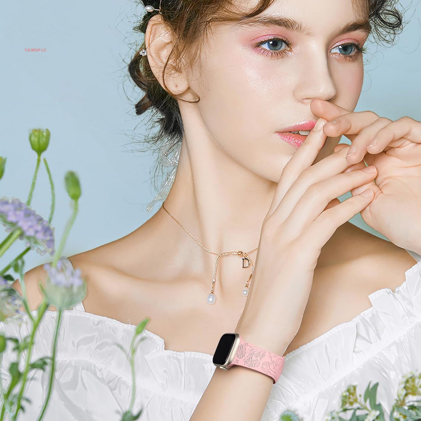 6 Pack Flower Engraved Band Compatible with Apple Watch Bands for Women 40Mm 41Mm 42Mm 38Mm 44Mm 45Mm 46Mm 49Mm,Cute Soft Waterproof Sport Strap for Iwatch Bands Women Series 10 9-1 SE Ultra1/2