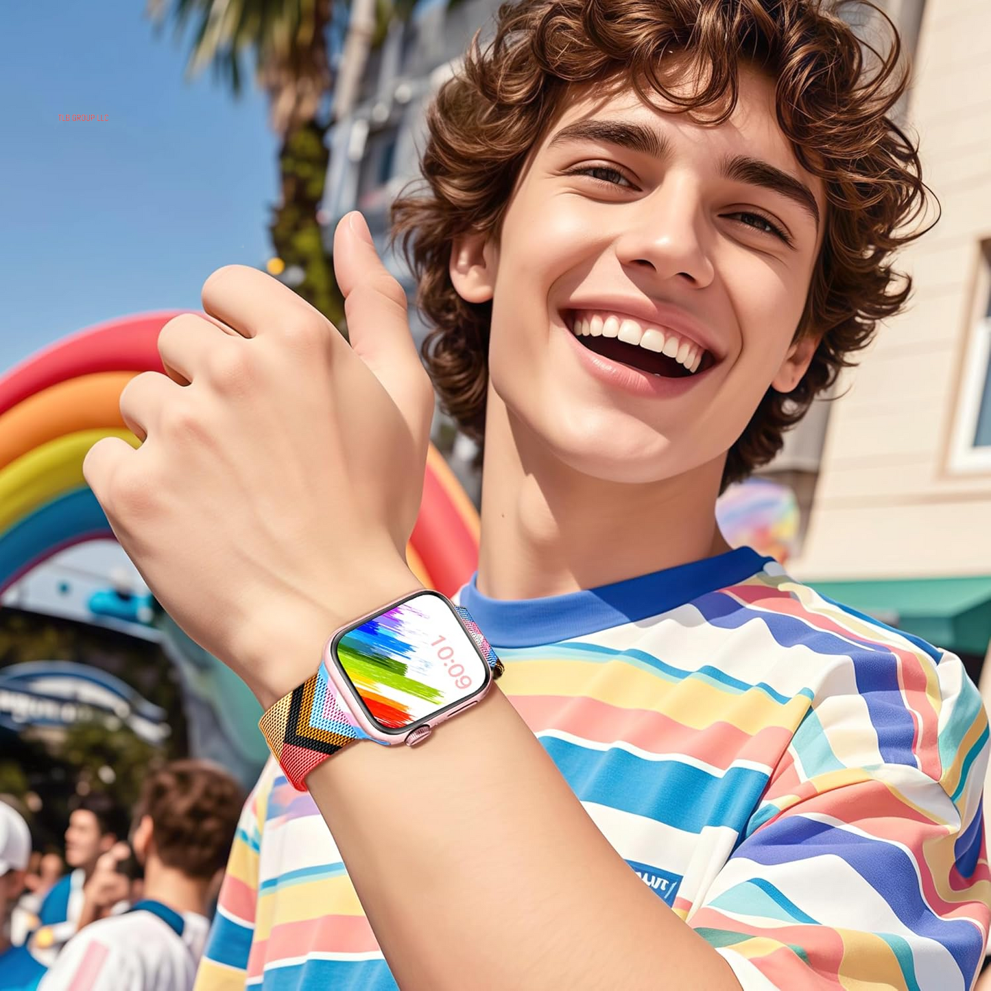 Magnetic Pride Apple Watch Bands for Women Men 41Mm 42Mm 44Mm 45Mm 46Mm 49Mm 38Mm 40Mm, Milanese Loop Strap Rainbow Apple Watch Band for Iwatch Series 10 9 SE 8 7 6 5 4 Ultra 2 1-Innovative