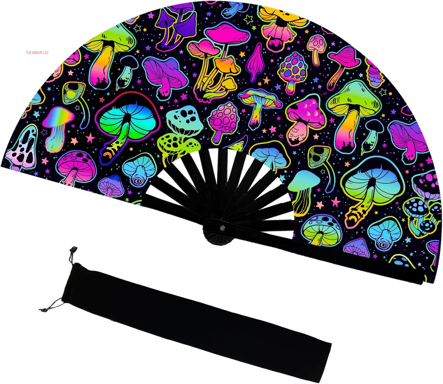 Folding Hand Fan Line Dance Popping Fan with Fan Bag,Folding Hand Fan Bamboo Ribs Hand Held Chinese for Music Festival,Club, Party, Dance,Disco, Neon, Glow Party Decorations (Multicolour, Petals)