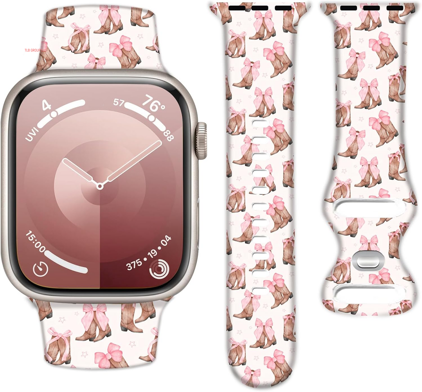 Silicone Watch Band Compatible with Apple Watch 38Mm 40Mm 41Mm, Soft Adjustable Waterproof Strap for Women and Men,Cute Fadeless Pattern for Iwatch Series 10 9 8 7 6 5 4 3 2 1 SE Ultra 2/1