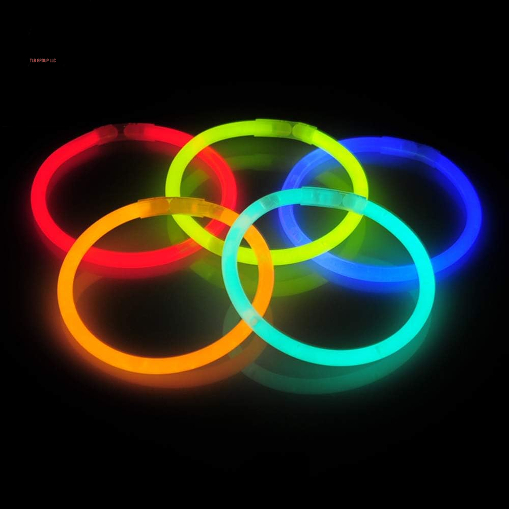 144 Pcs 8" Glowsticks, Bracelets Necklaces, Glow in the Dark Party Favors, Easter, Christmas, Halloween Supplies Pack, Football Party Supplies