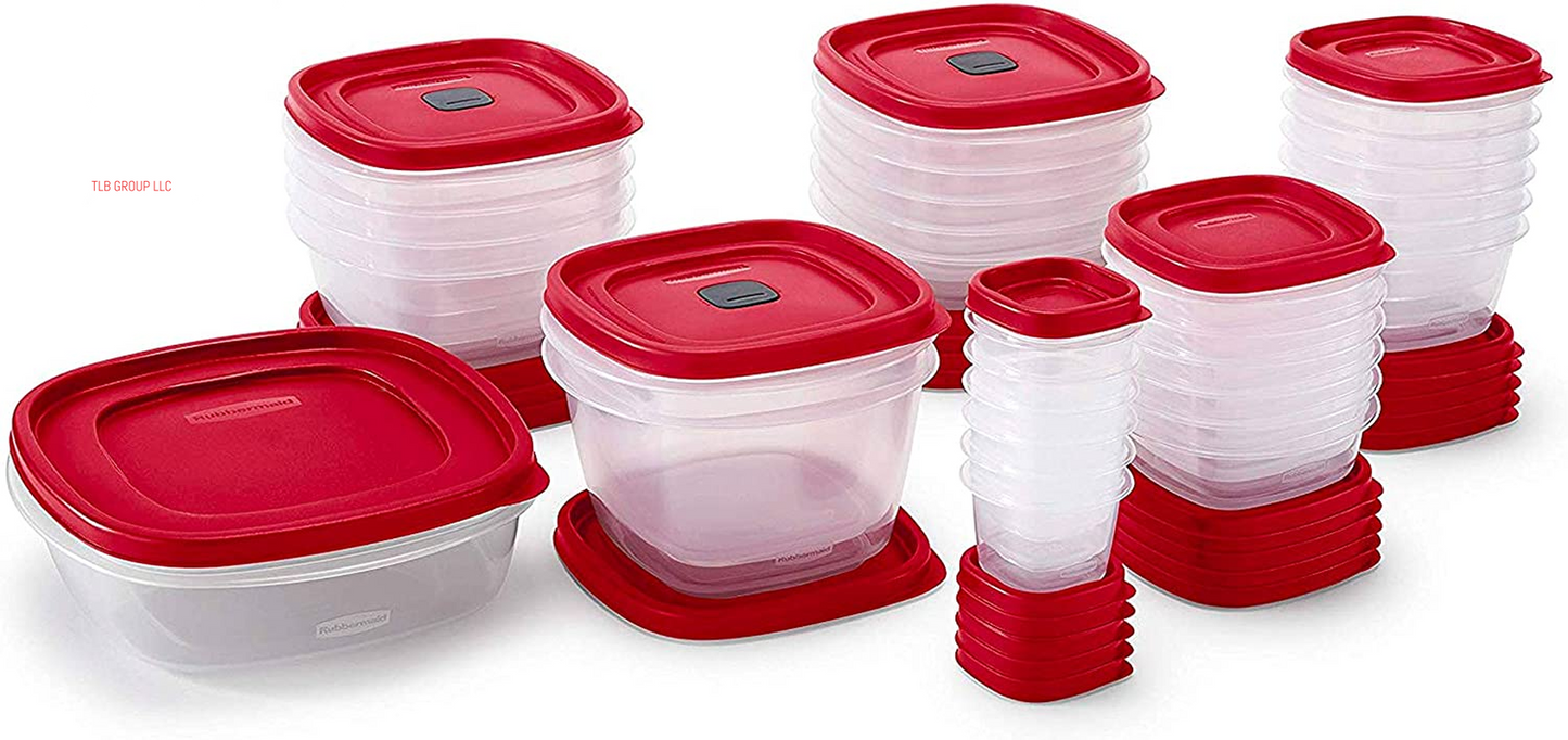60-Piece Food Storage Containers with Lids, Microwave and Dishwasher Safe, Red Color, Ideal for Meal Prep and Pantry Storage