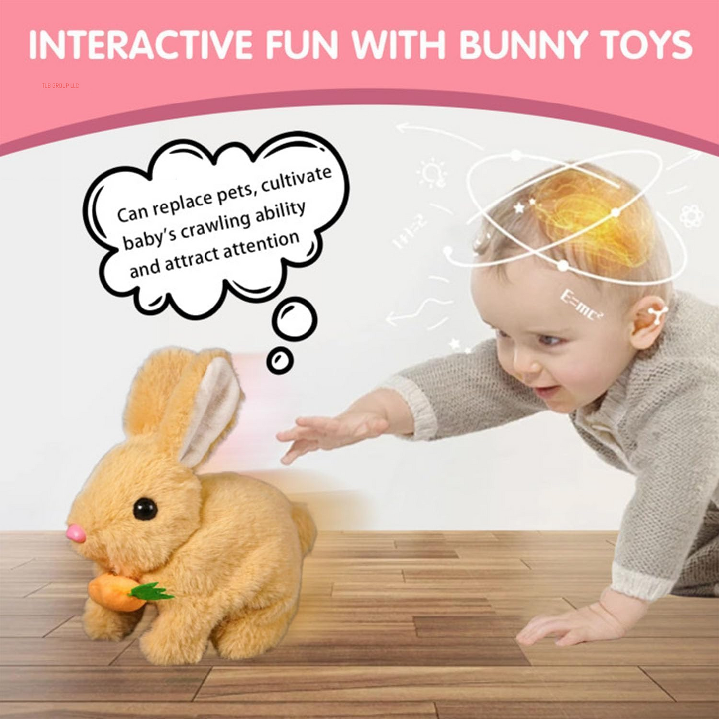 2025 New Bunny - Easter My Realistic Bunny Toy, Interactive Bunny Realistic Bunny - Jumping, Twitching, and Shaking Ears,Realistic Bunny Toys (Brown)