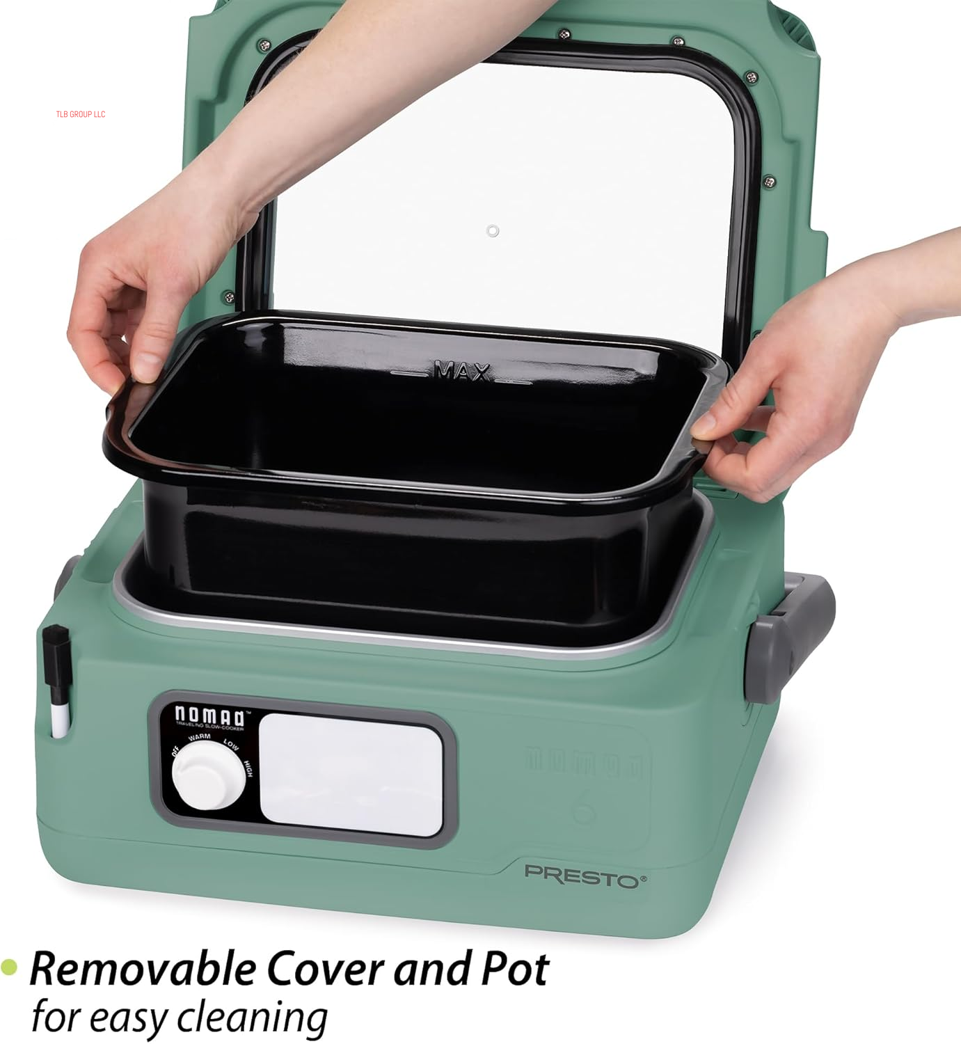 06016 6-Quart Nomad Traveling Slow Cooker, Locking Lid, Dry Erase Board, Green TRUCK DRIVER