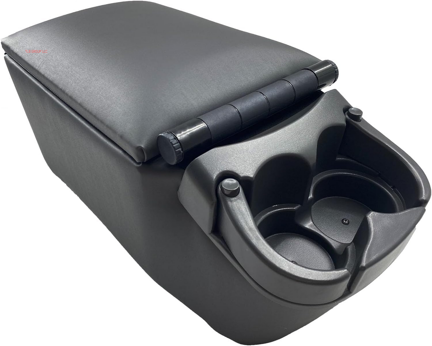 Universal Truck Seat/Bench Contractor Center Console Business Organizer and Storage with Adjustable Cup Holders, Clip Board, and Padded Top Lid for Armrest 124809 Black