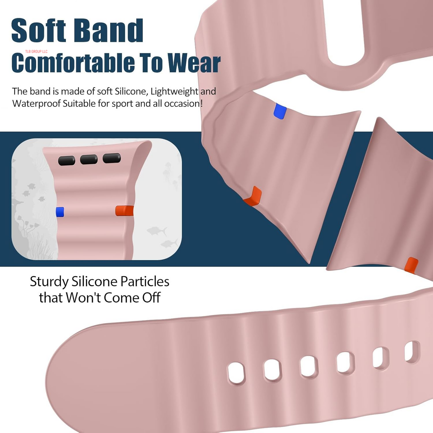 Sport Band for Apple Watch Ultra/2 Bands 49Mm 46Mm 45Mm 44Mm 42Mm 41Mm 40Mm 38Mm for Men Women,Waterproof Soft Silicone Strap Wristband for Iwatch Series 10 9 8 7 6 5 4 3 SE/2 41 45 40 44 Mm,6 Pack