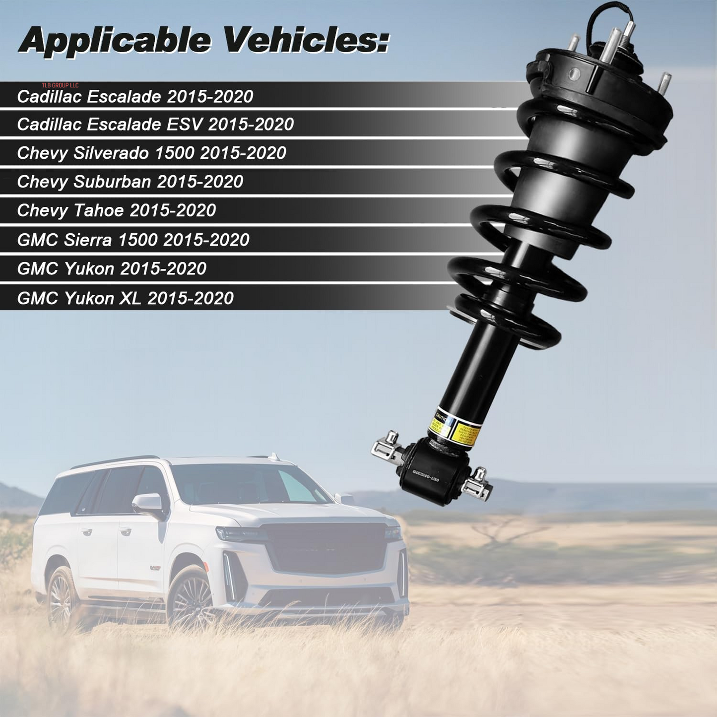 2PCS Front Shock Absorber Struts Assembly Magnetic Ride Control Suspension Automatic for 2015-2020 Cadillac Escalade Chevy Tahoe Suburban Silverado GMC Sierra 1500 Yukon XL 84176631